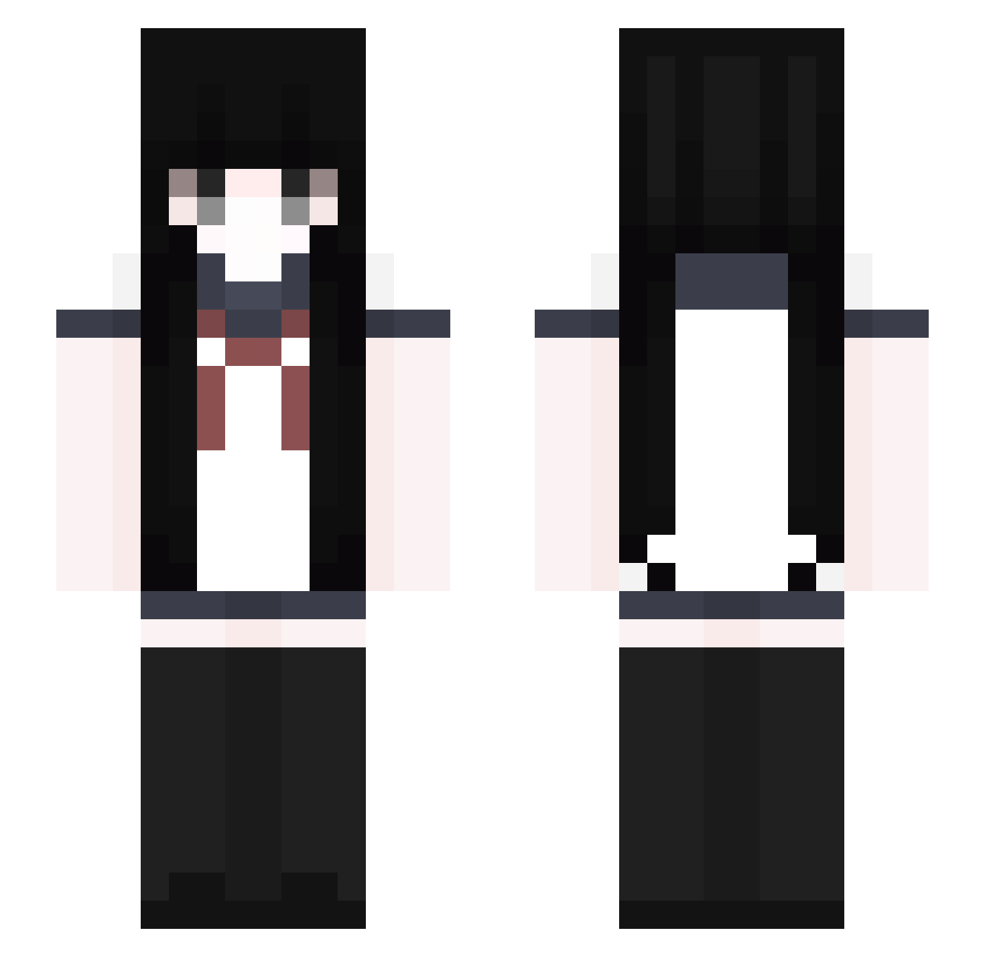 REMIlira Minecraft skin, front and back view