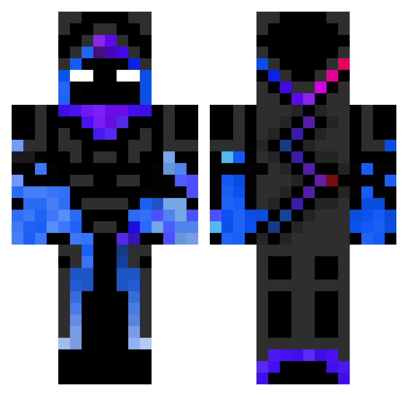 Jmikeblue Minecraft skin, front and back view