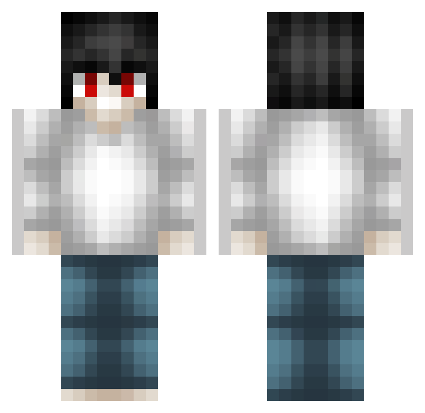 R4iT Minecraft skin, front and back view