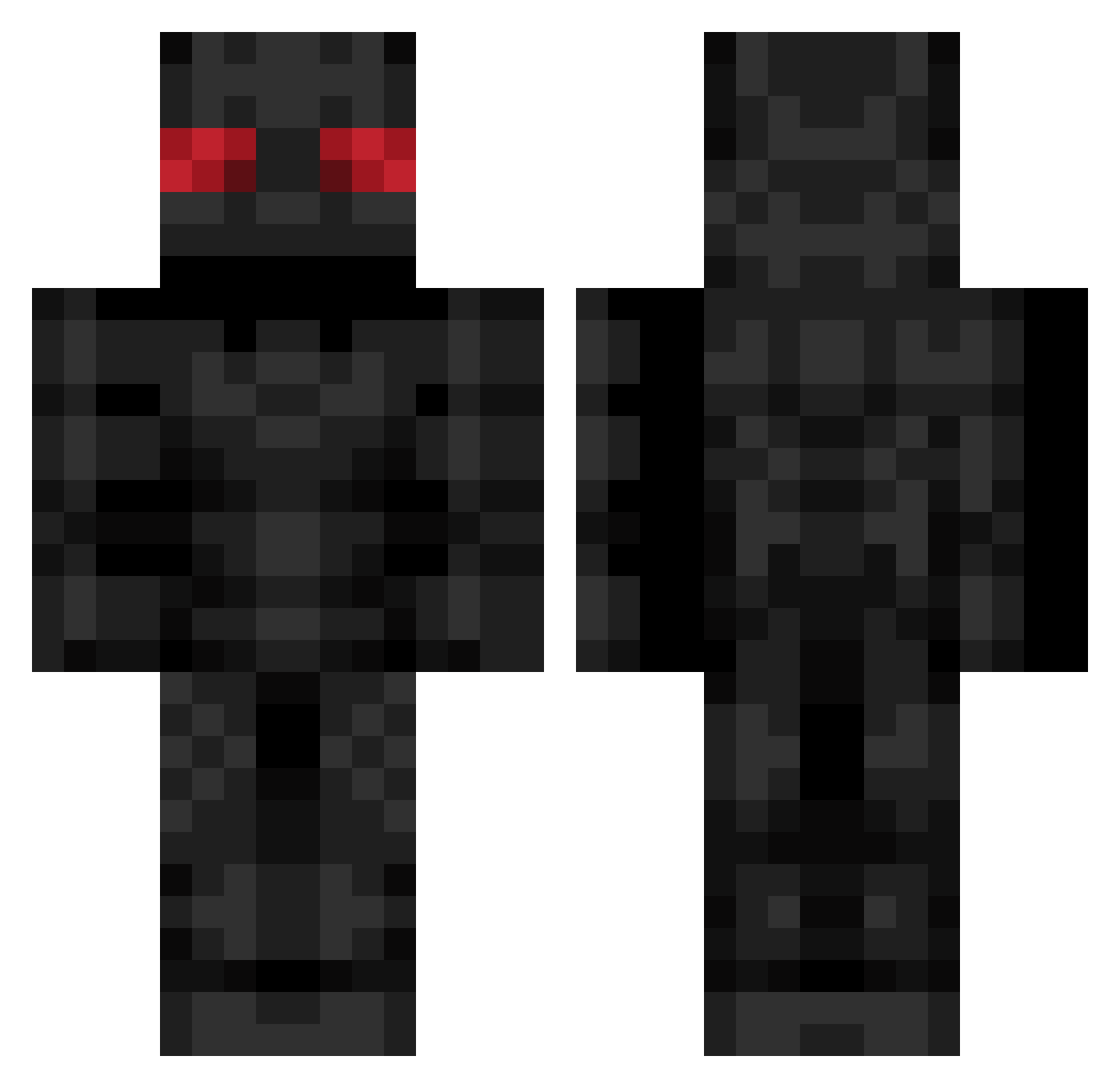Xykron Minecraft skin, front and back view