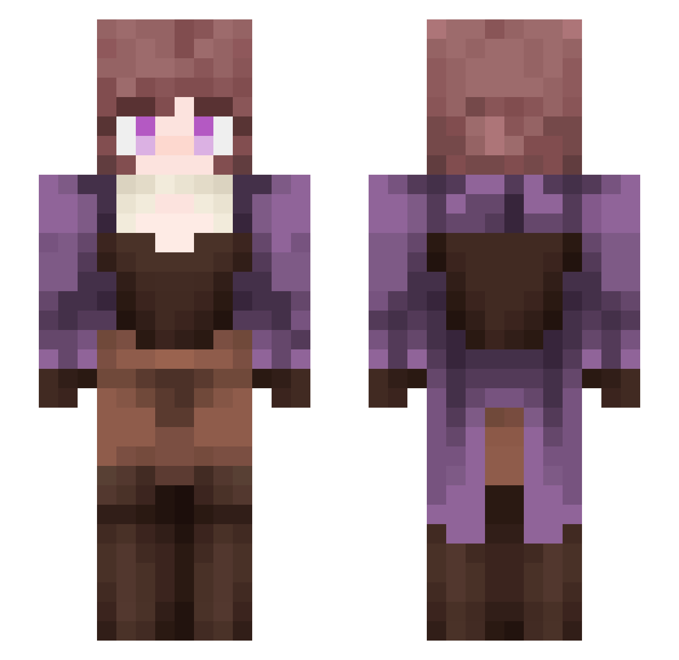 Marical Minecraft skin, front and back view