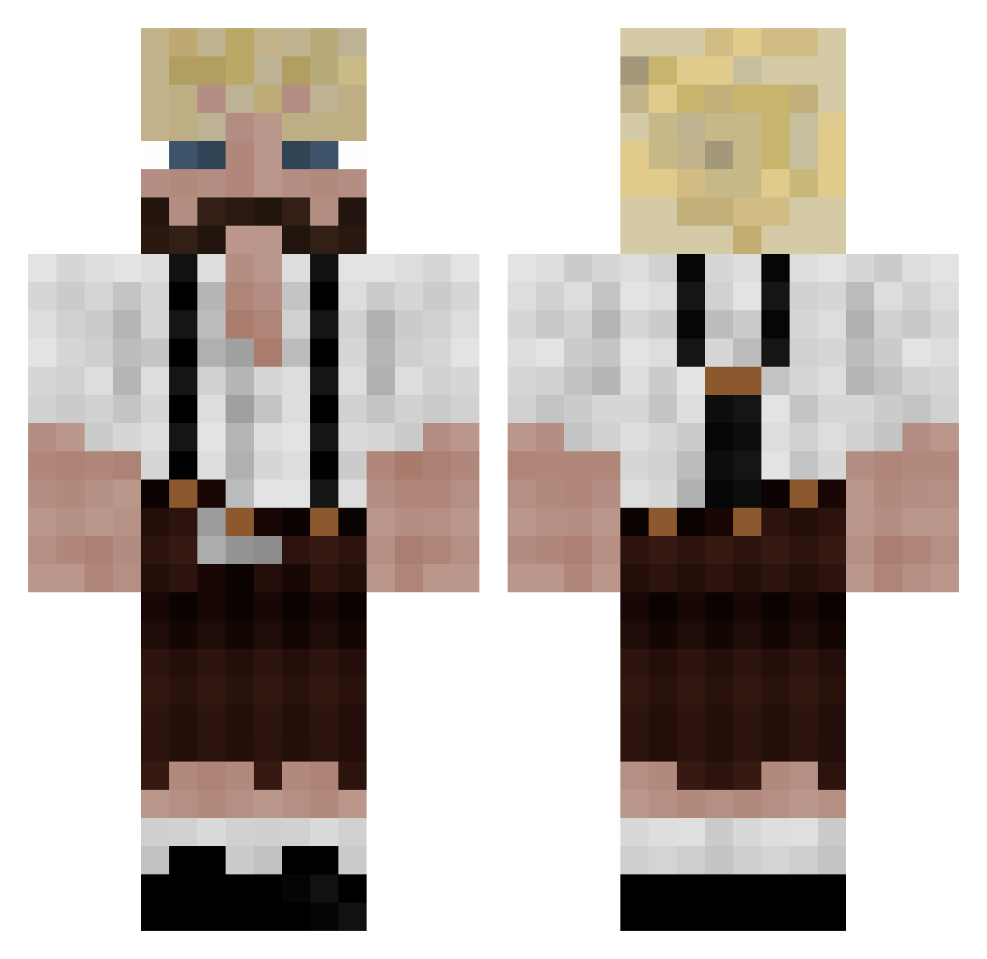 zLychee Minecraft skin, front and back view
