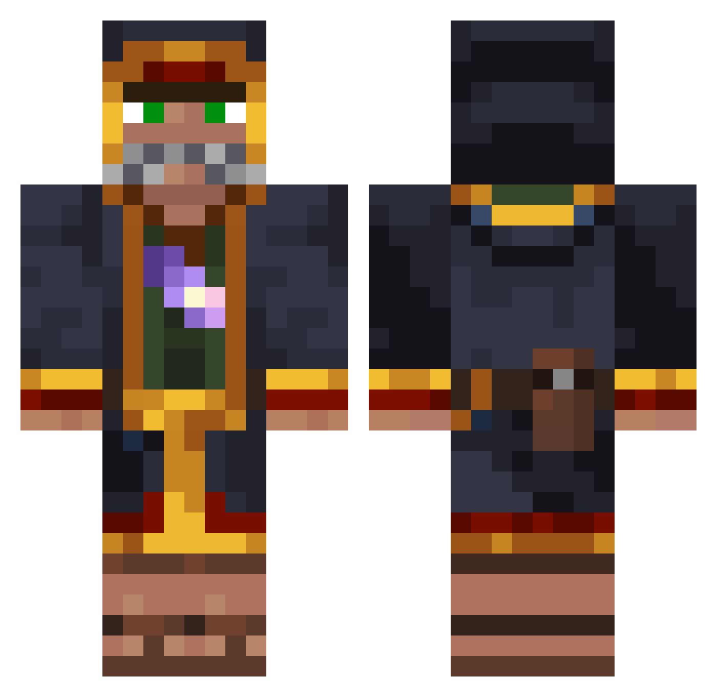 UncleAddam Minecraft skin, front and back view