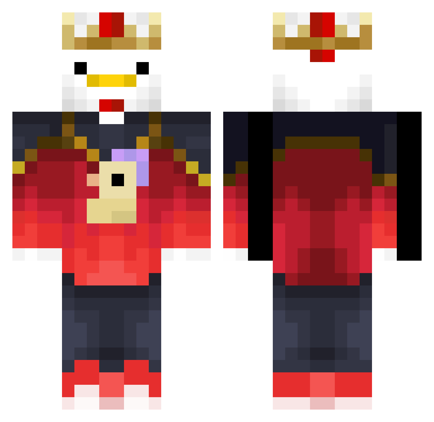 MrChicken112 Minecraft skin, front and back view