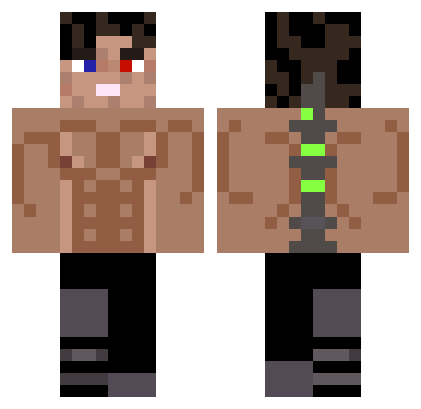 ZeusJacob8910 Minecraft skin, front and back view