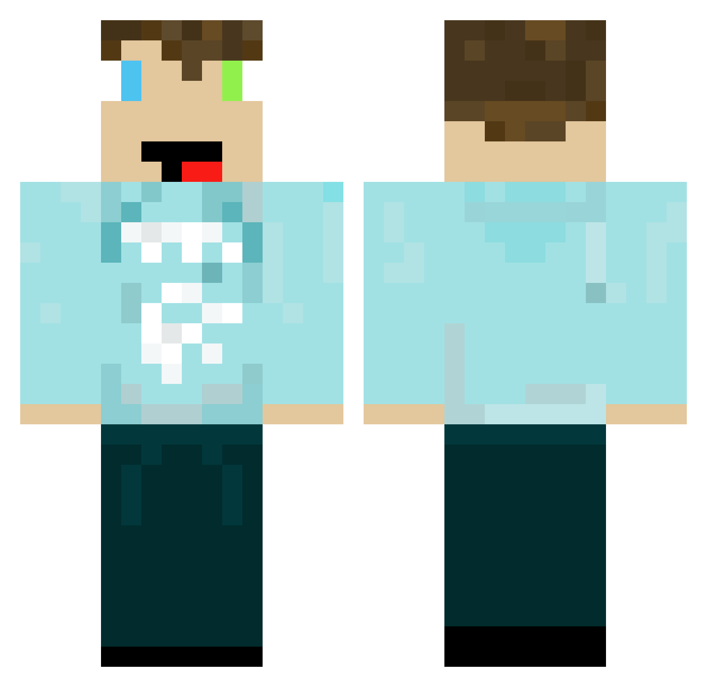 HarryFirelord Minecraft skin, front and back view