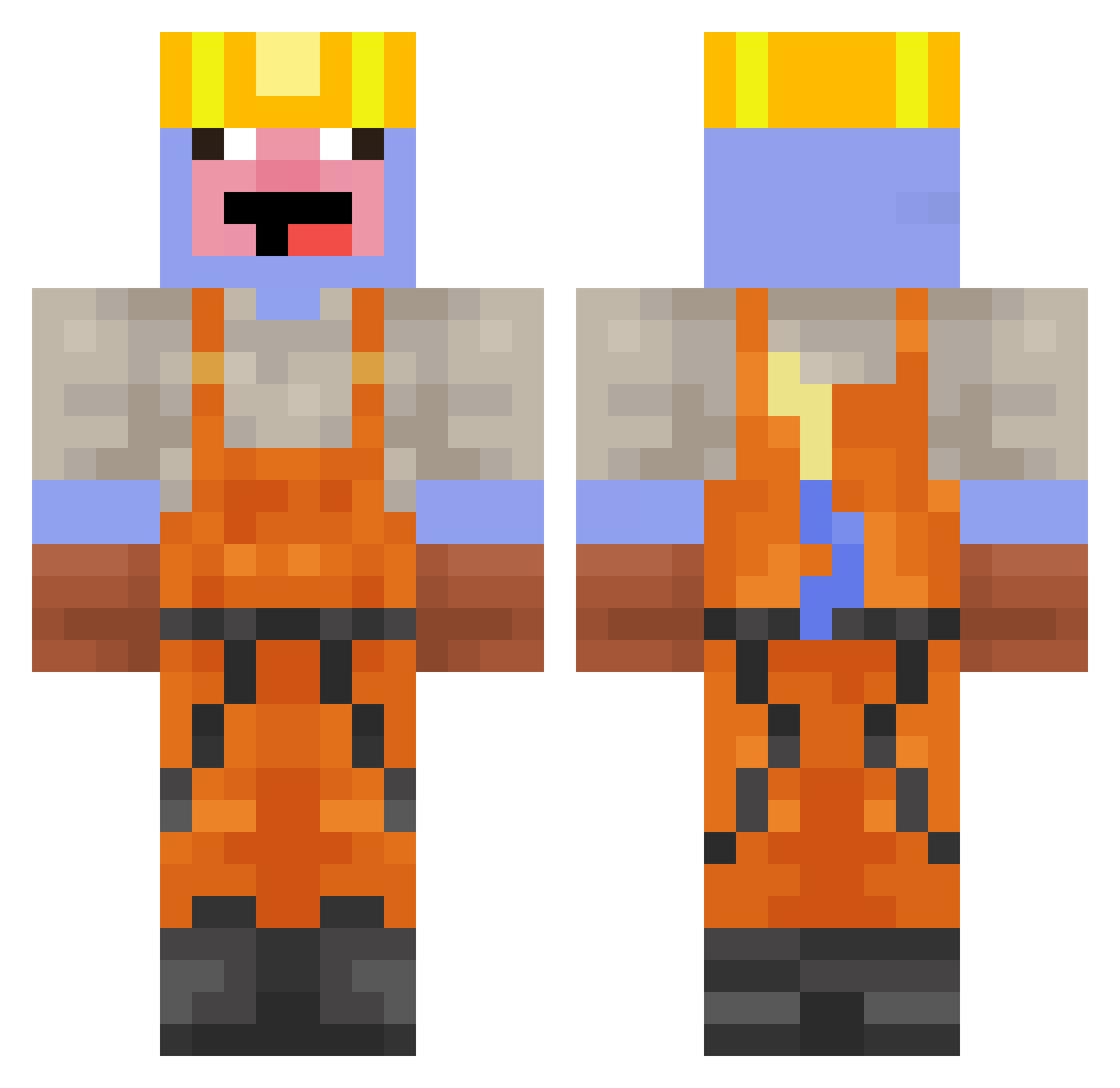 OleTjing Minecraft skin, front and back view