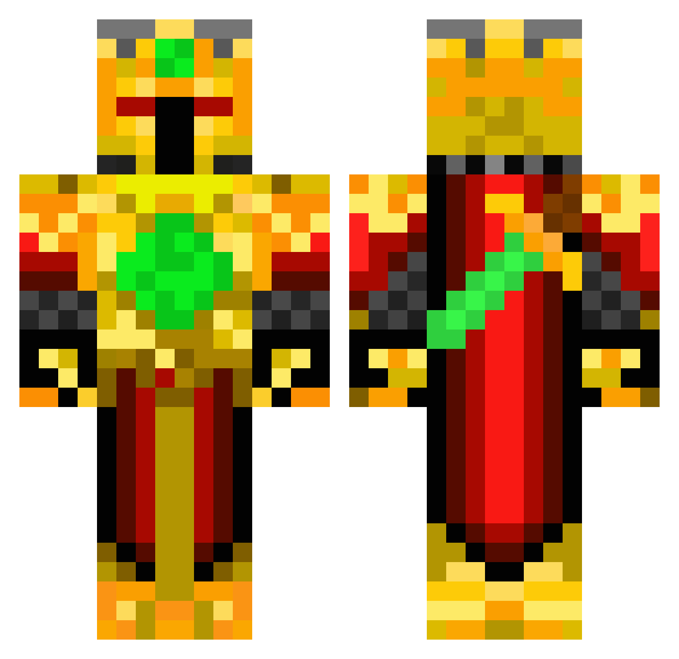 Neophytes Minecraft skin, front and back view