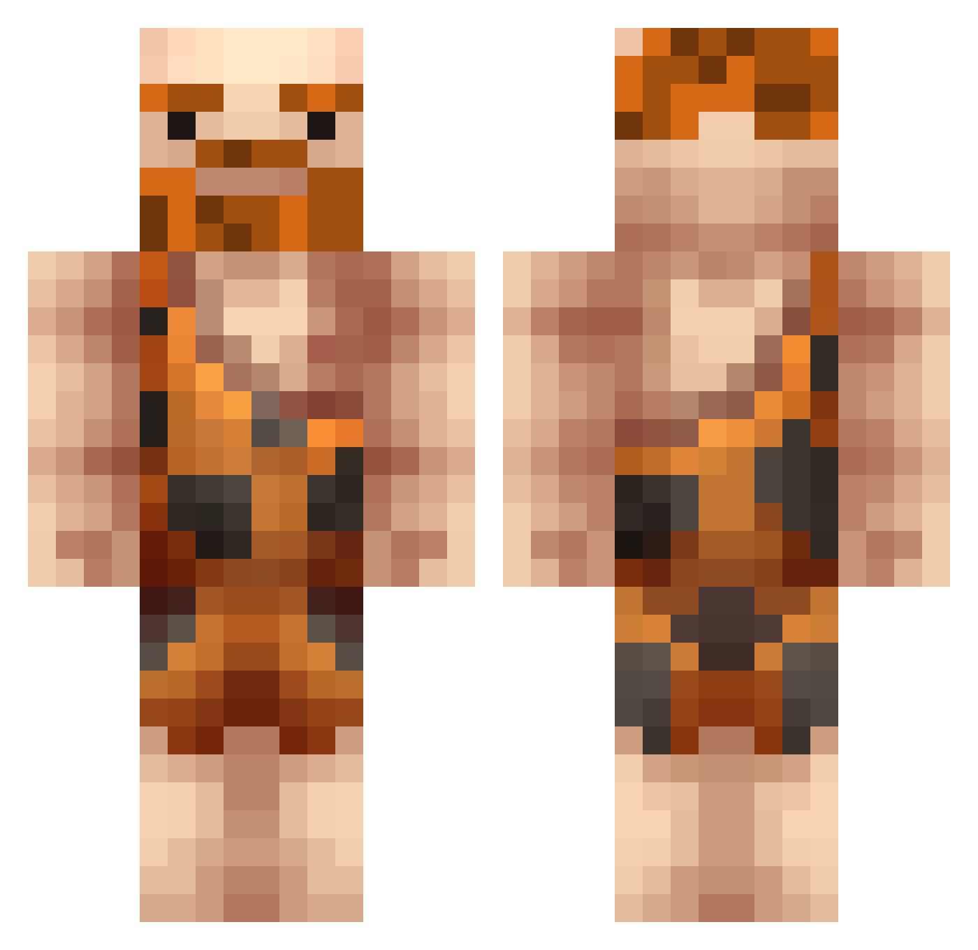 plutoboy26 Minecraft skin, front and back view