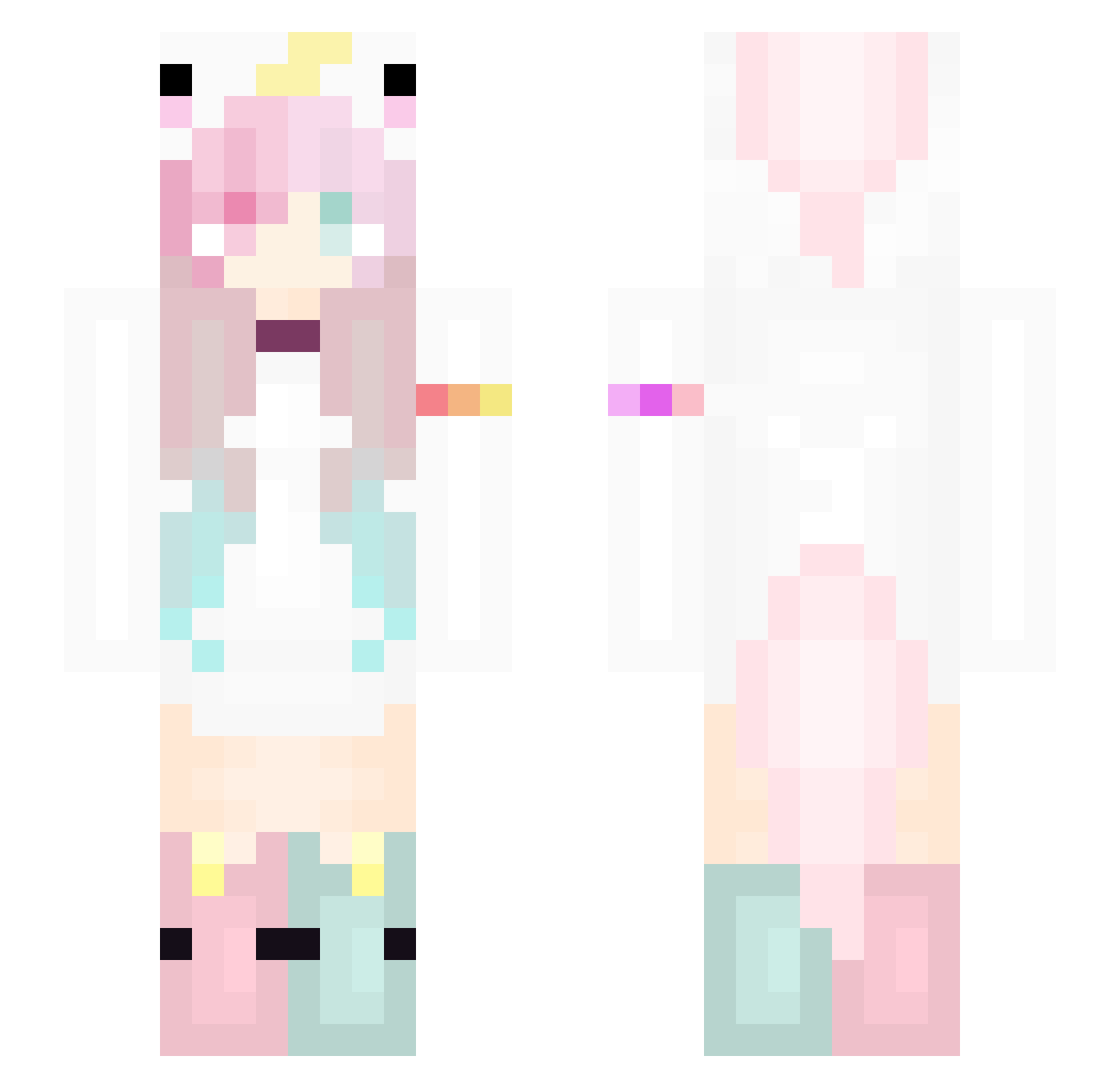 Dreamnofound Minecraft skin, front and back view