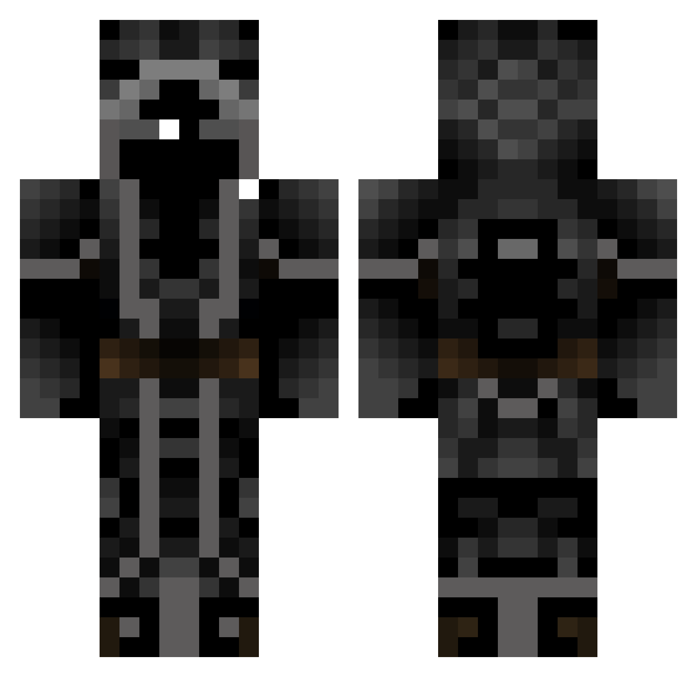 Vermonter Minecraft skin, front and back view