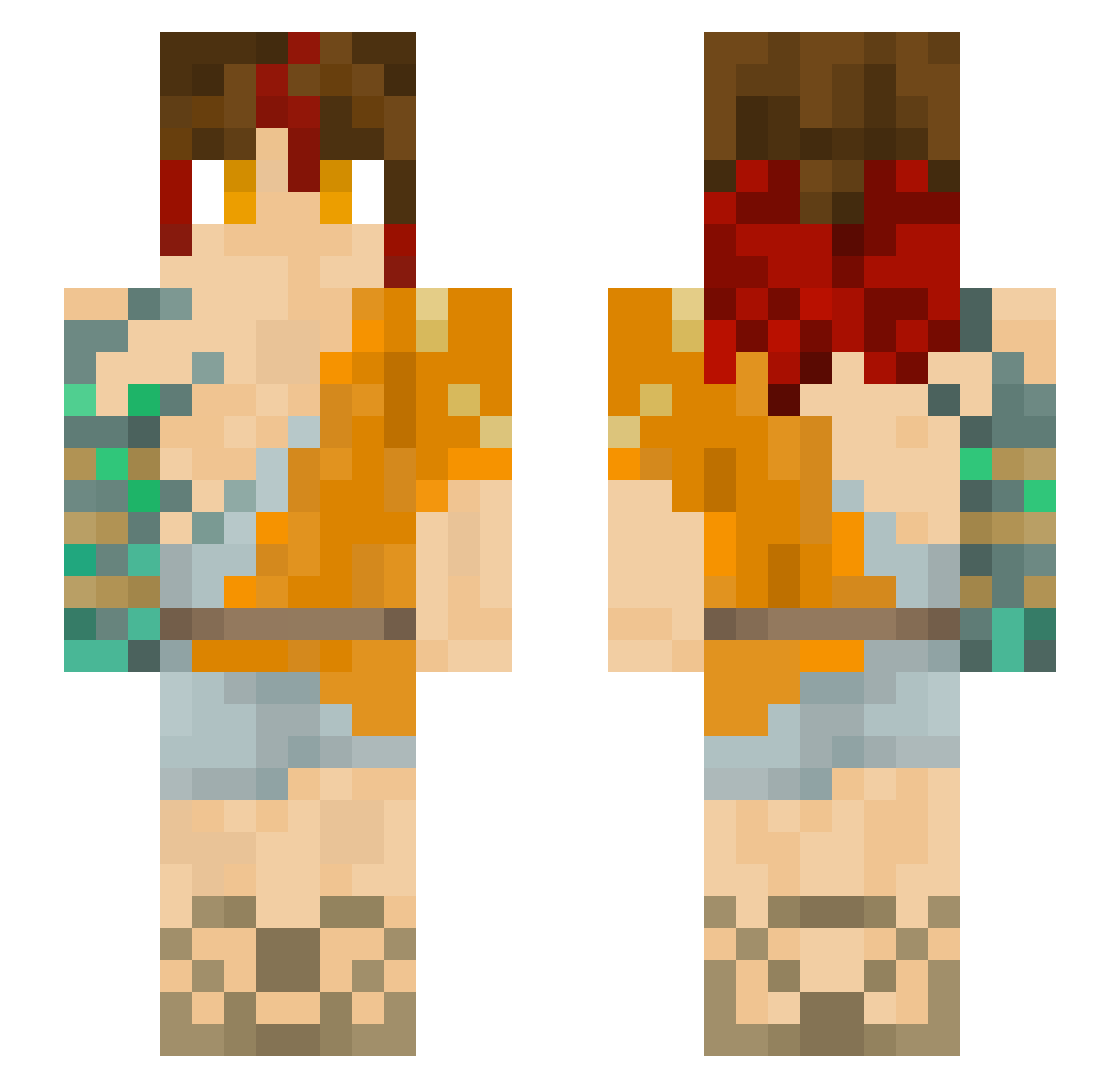 SotaKiwi Minecraft skin, front and back view