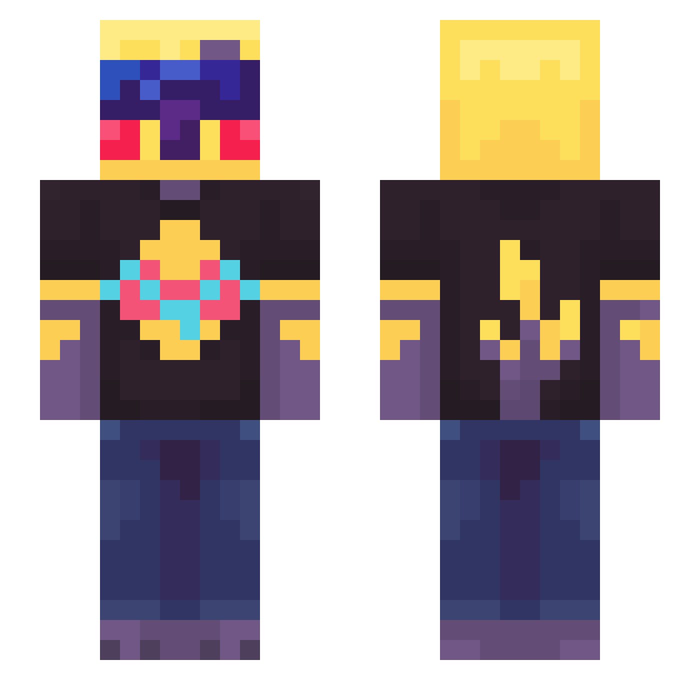 Aotier Minecraft skin, front and back view