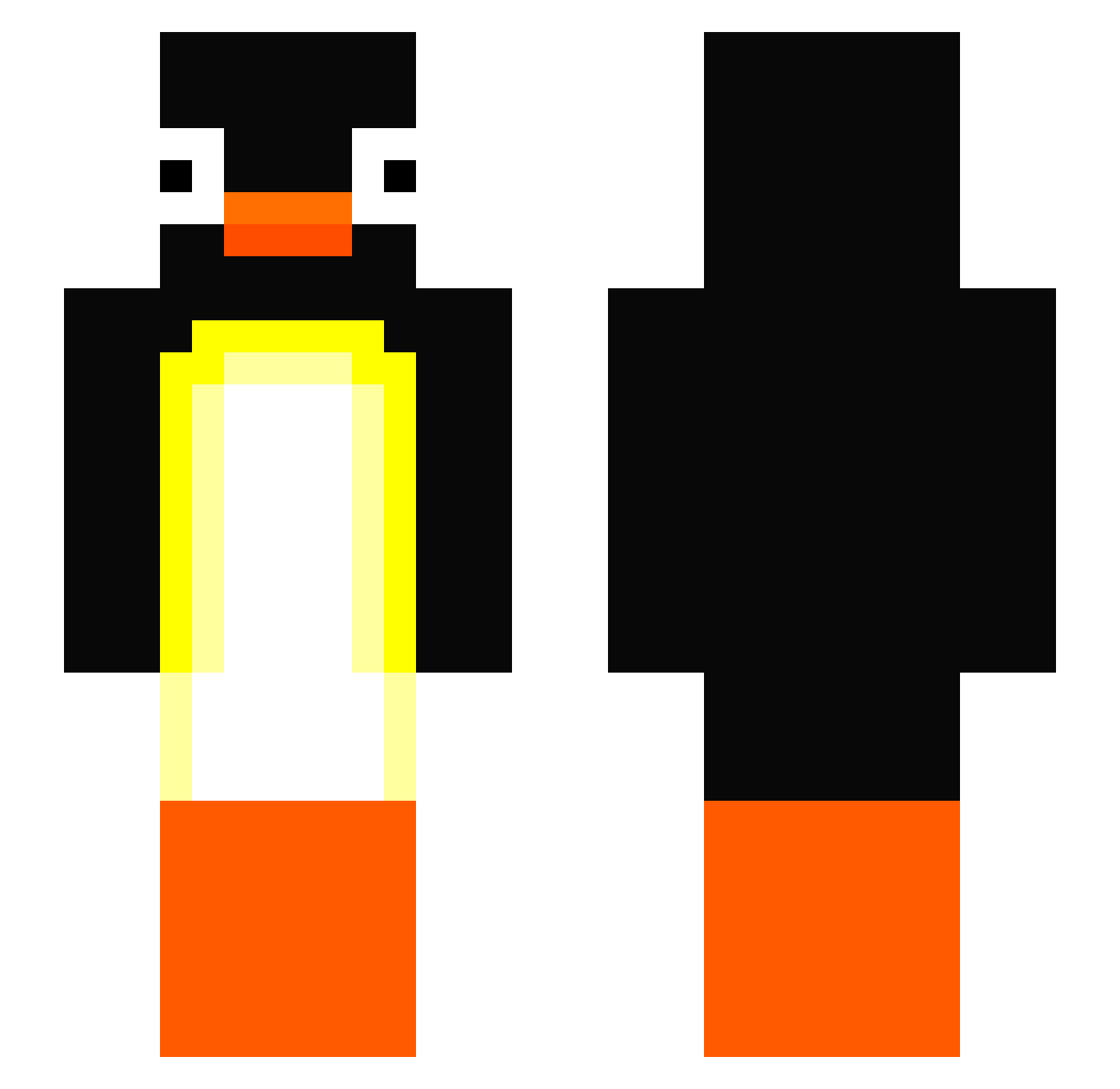 bzss Minecraft skin, front and back view