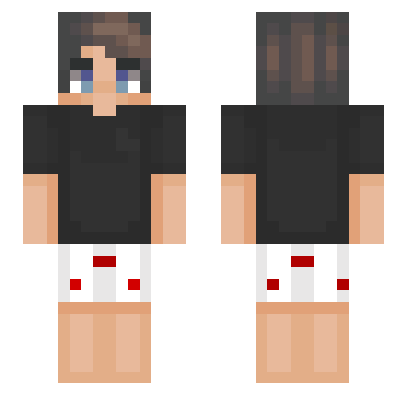 Sevyniel Minecraft skin, front and back view