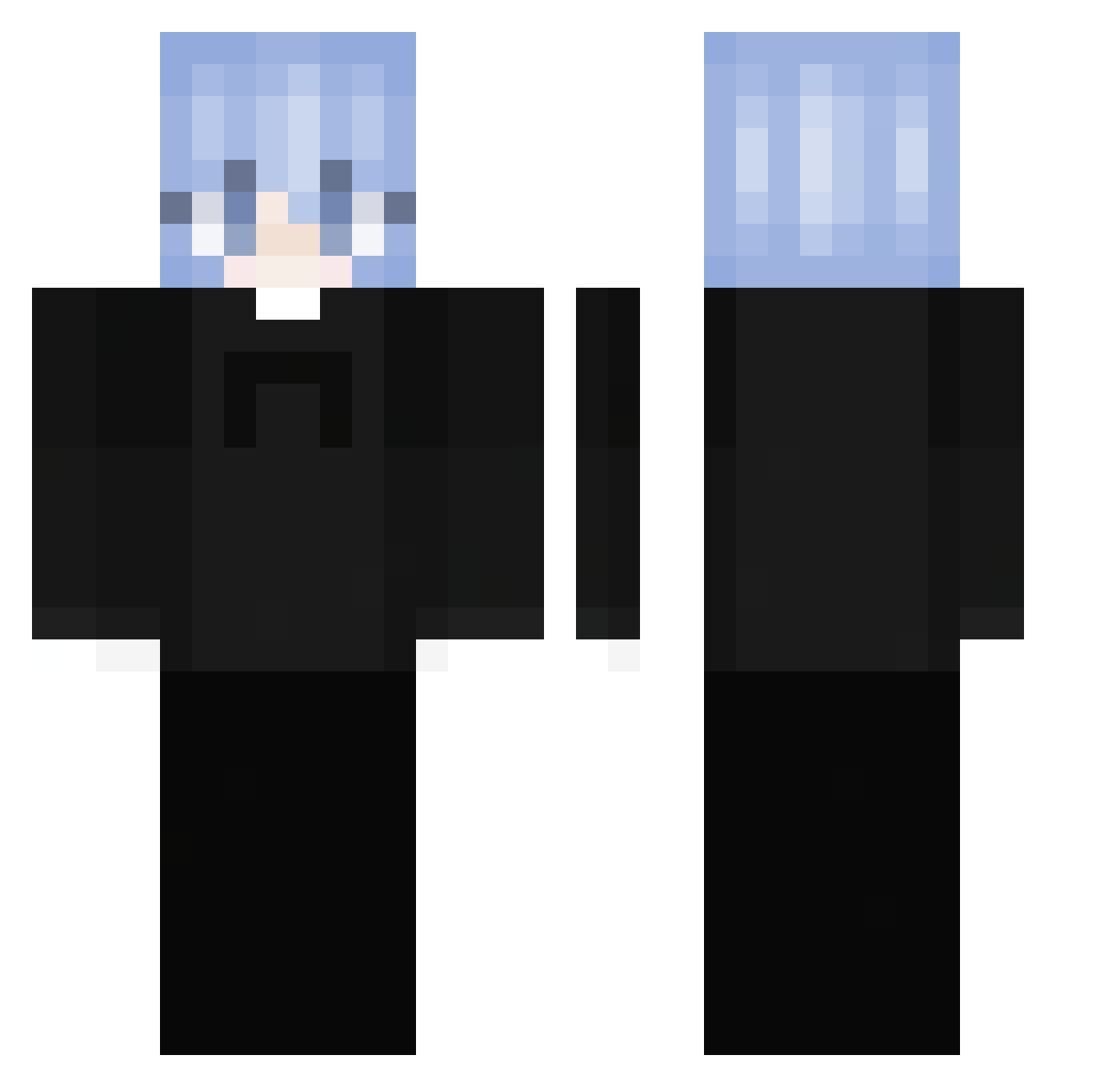 Shiku1337 Minecraft skin, front and back view