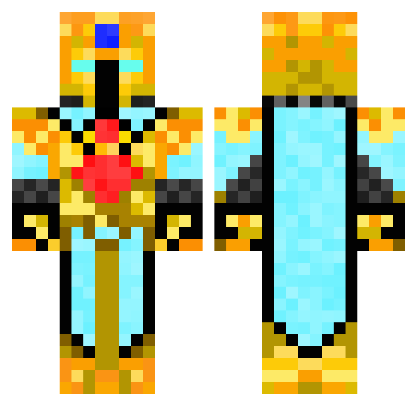 Bijtertje1 Minecraft skin, front and back view