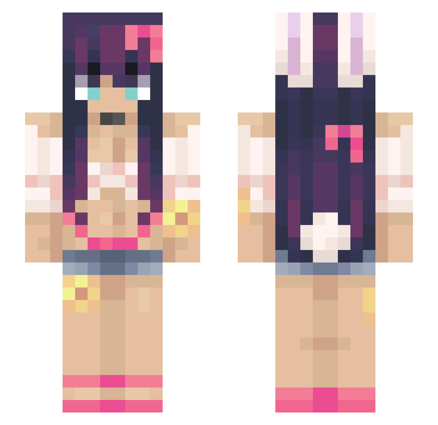 iTMG Minecraft skin, front and back view
