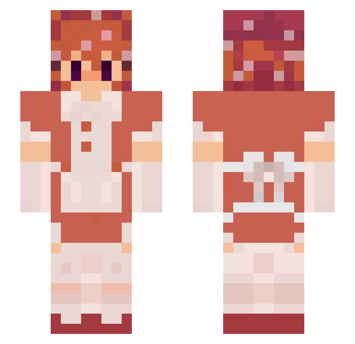 CakeFishh Minecraft skin, front and back view