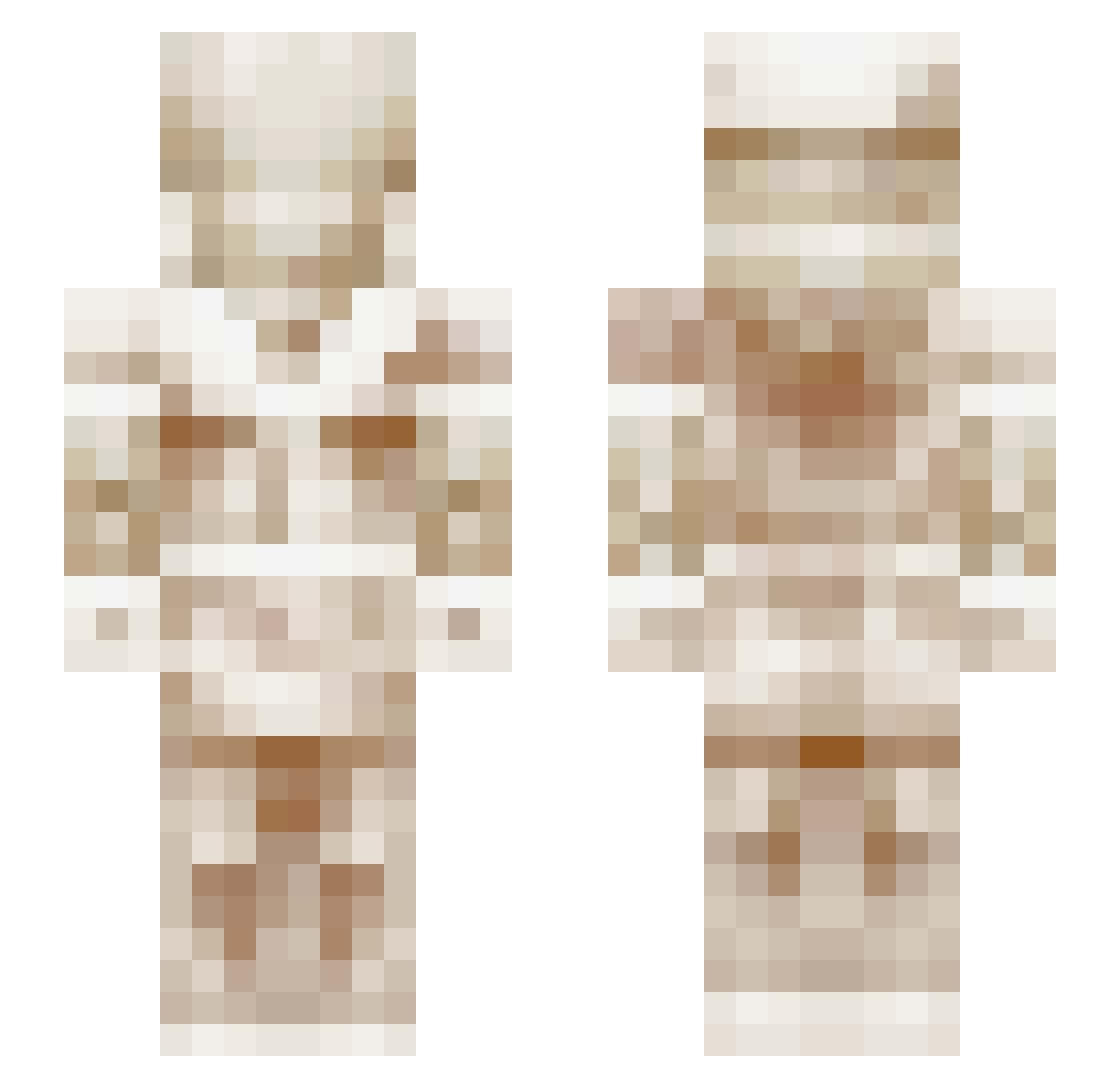 SweenyBeep Minecraft skin, front and back view
