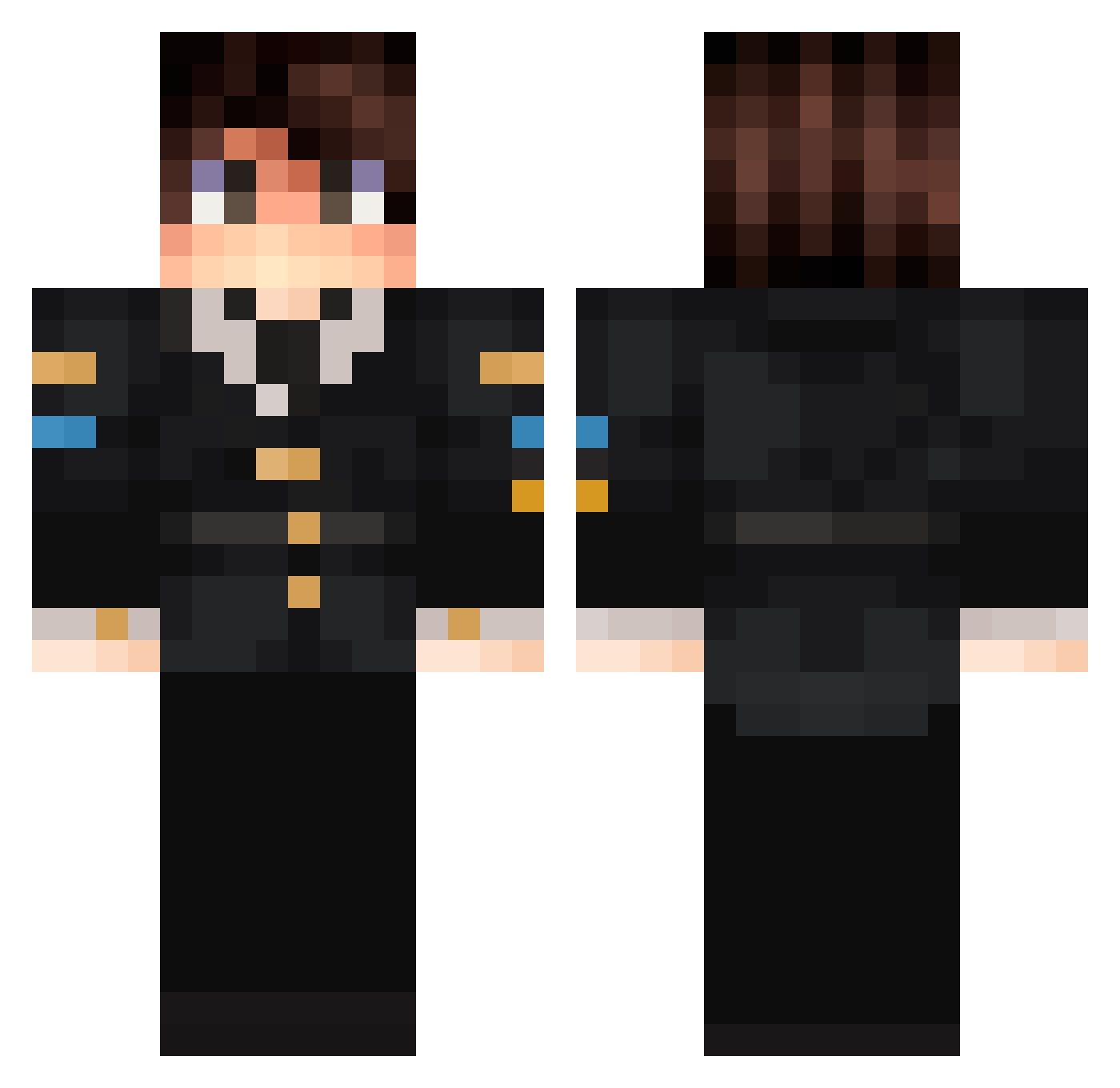 Itufan Minecraft skin, front and back view