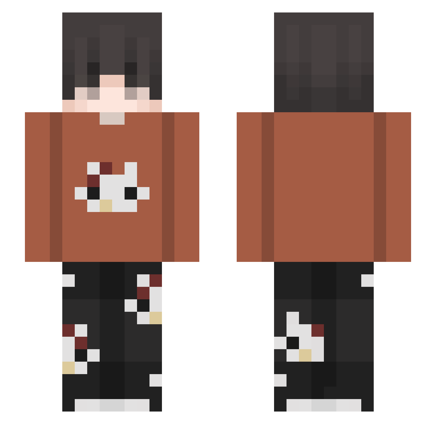 Daviddb7 Minecraft skin, front and back view