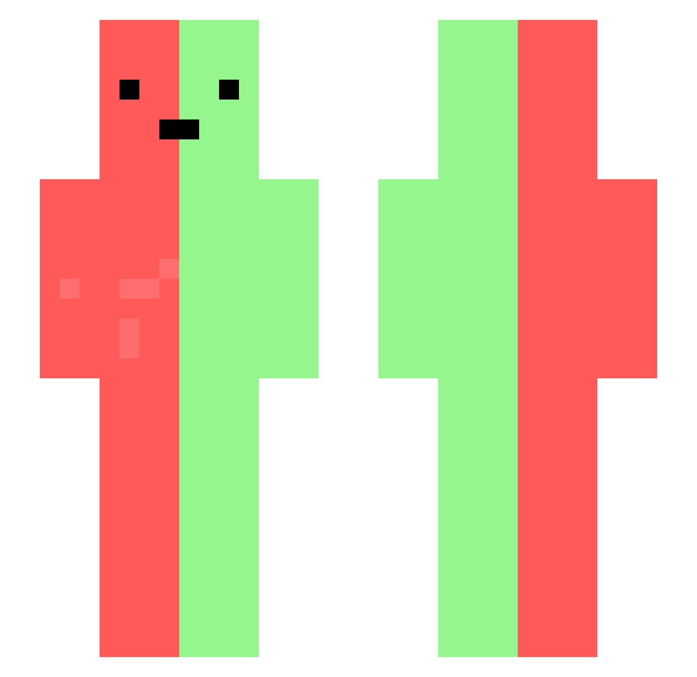 Samuelito0714 Minecraft skin, front and back view