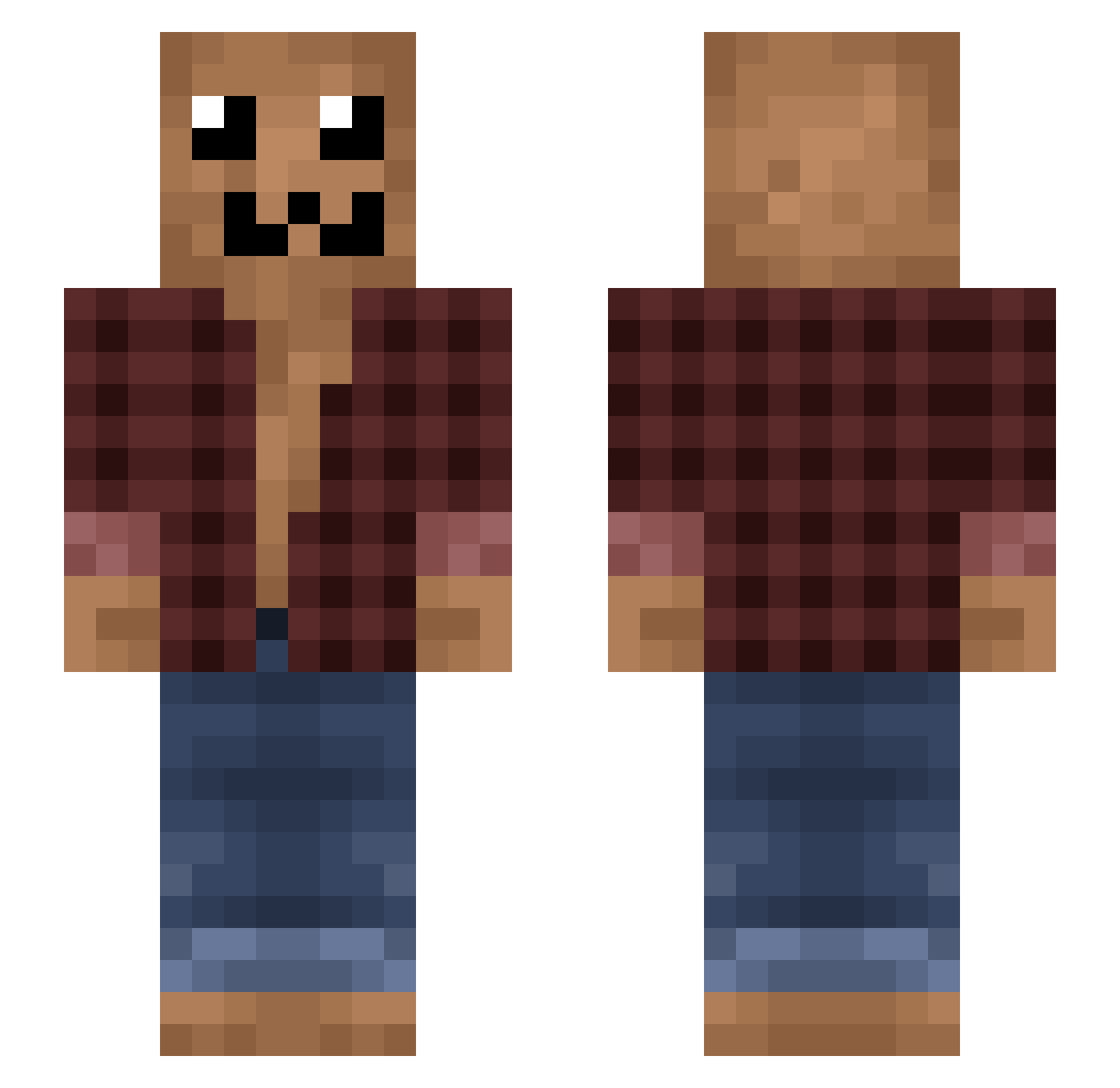 Grekich Minecraft skin, front and back view