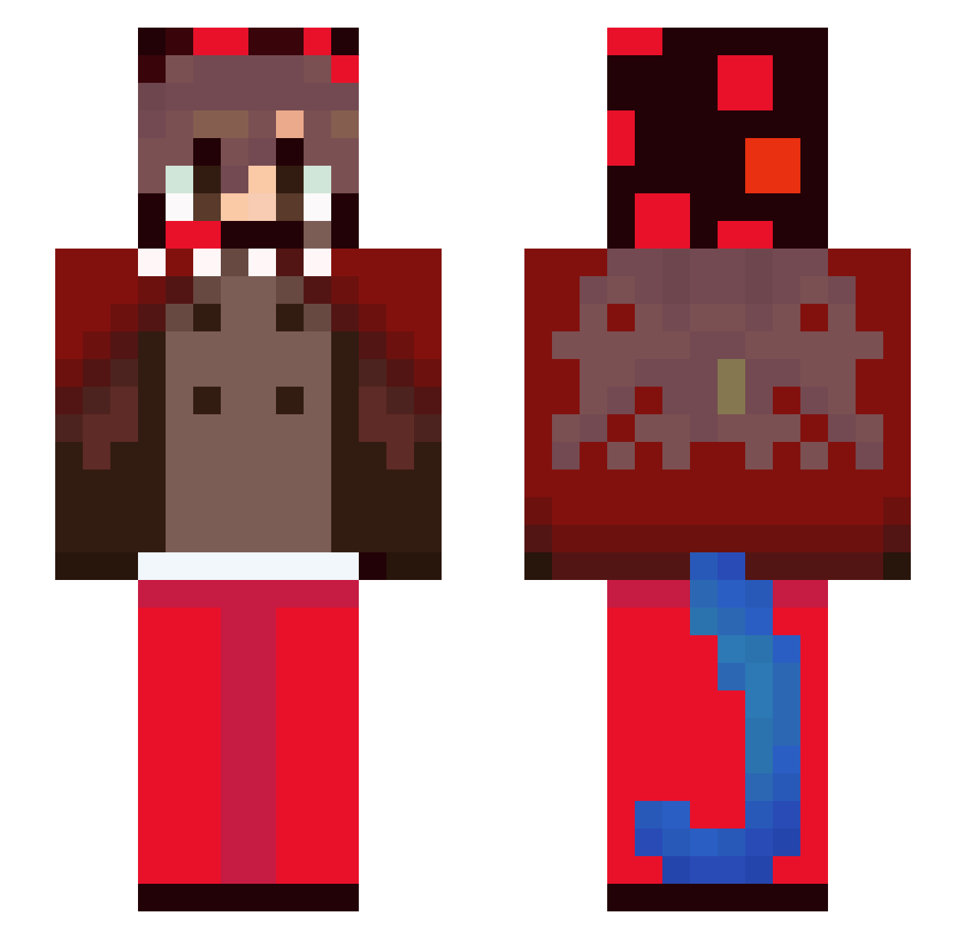 kyubeay Minecraft skin, front and back view