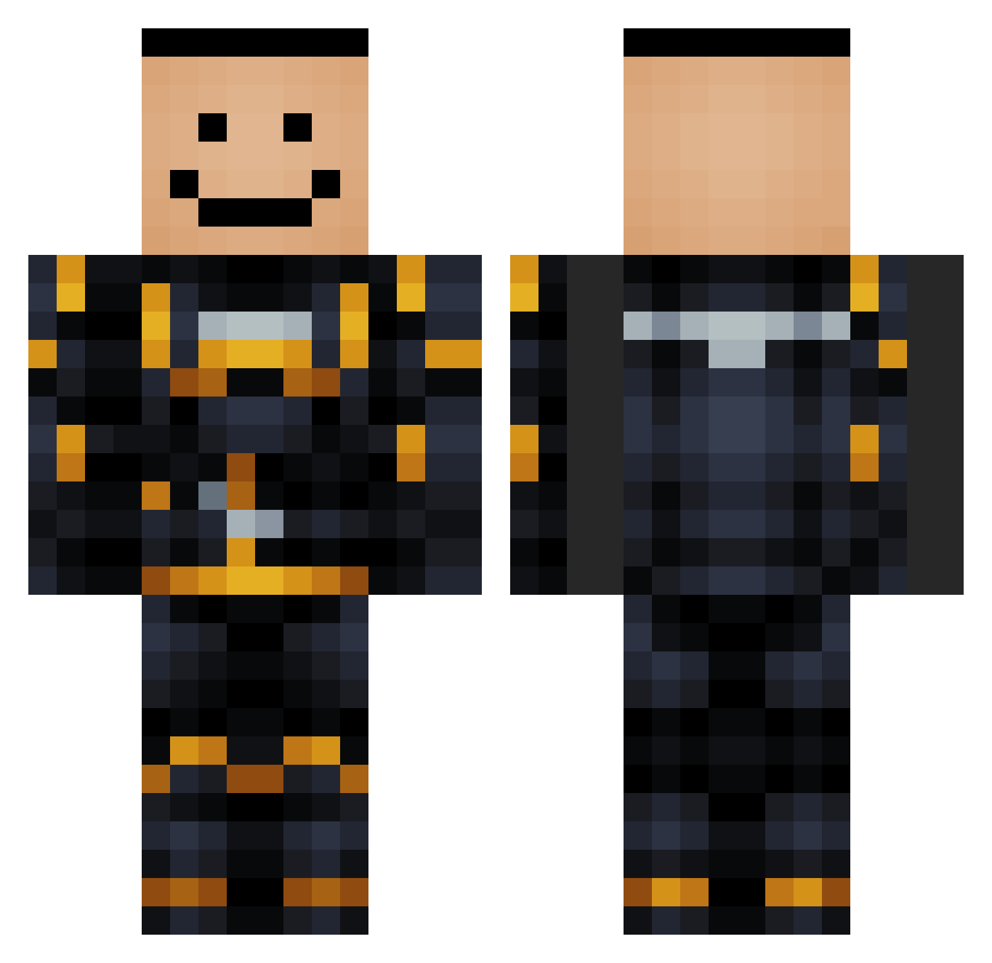 _aH_nO Minecraft skin, front and back view