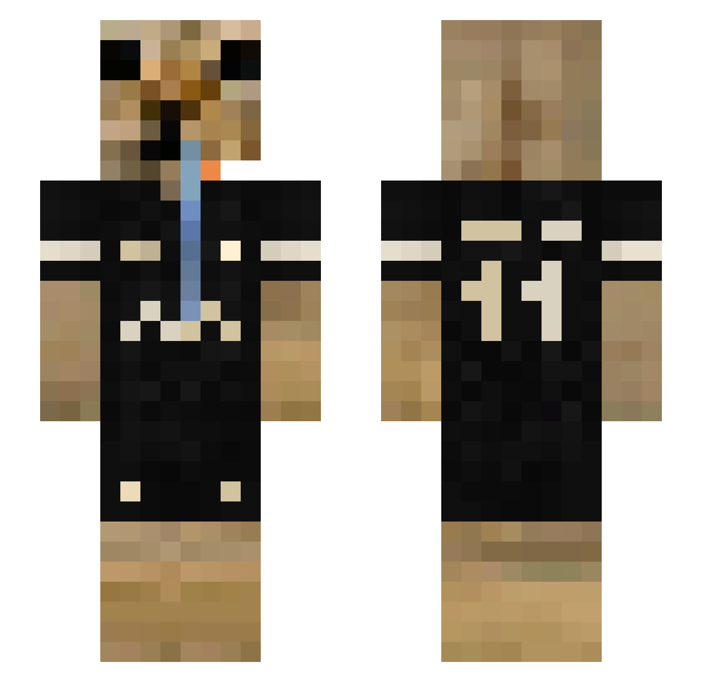 0moha Minecraft skin, front and back view