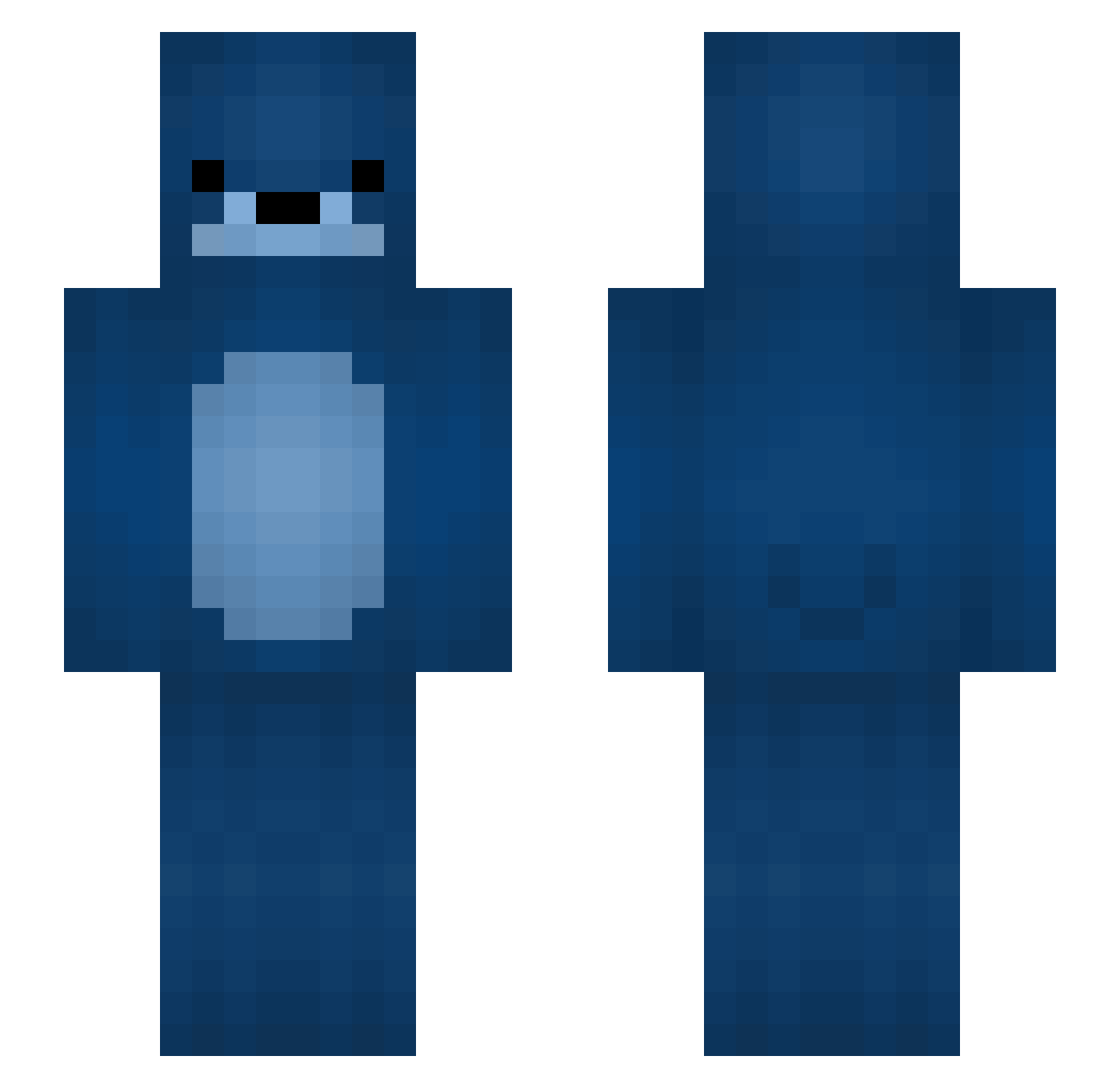 pommed Minecraft skin, front and back view