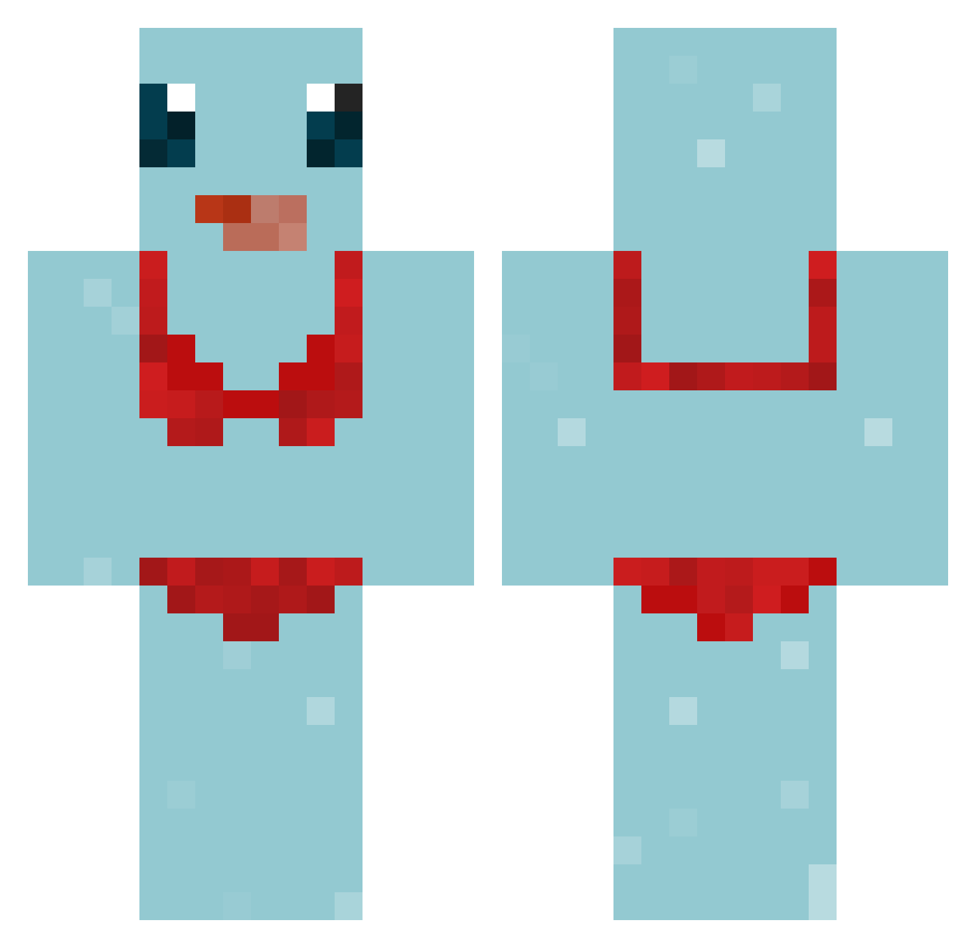 Sun1101 Minecraft skin, front and back view