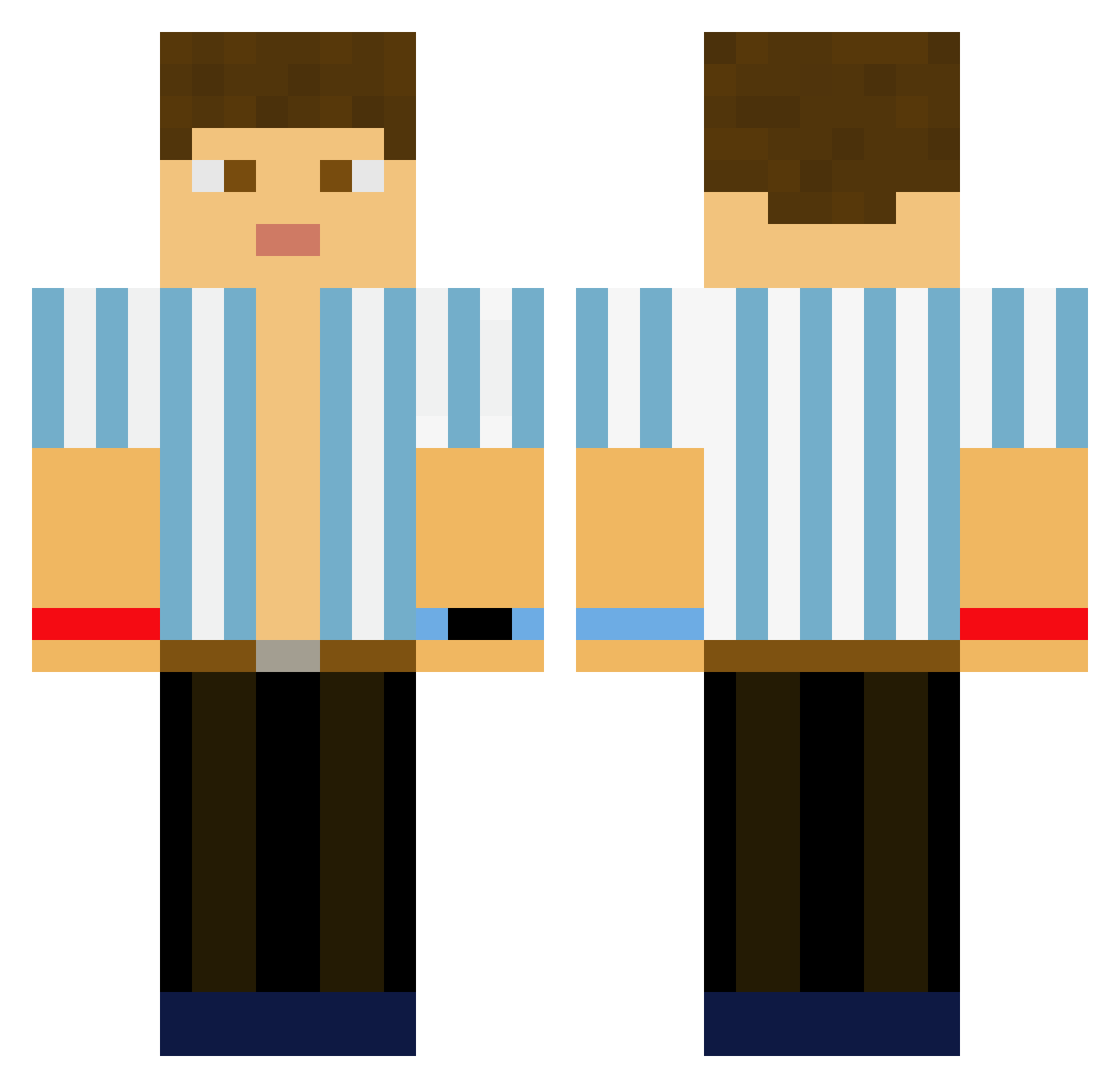 ruwy10 Minecraft skin, front and back view