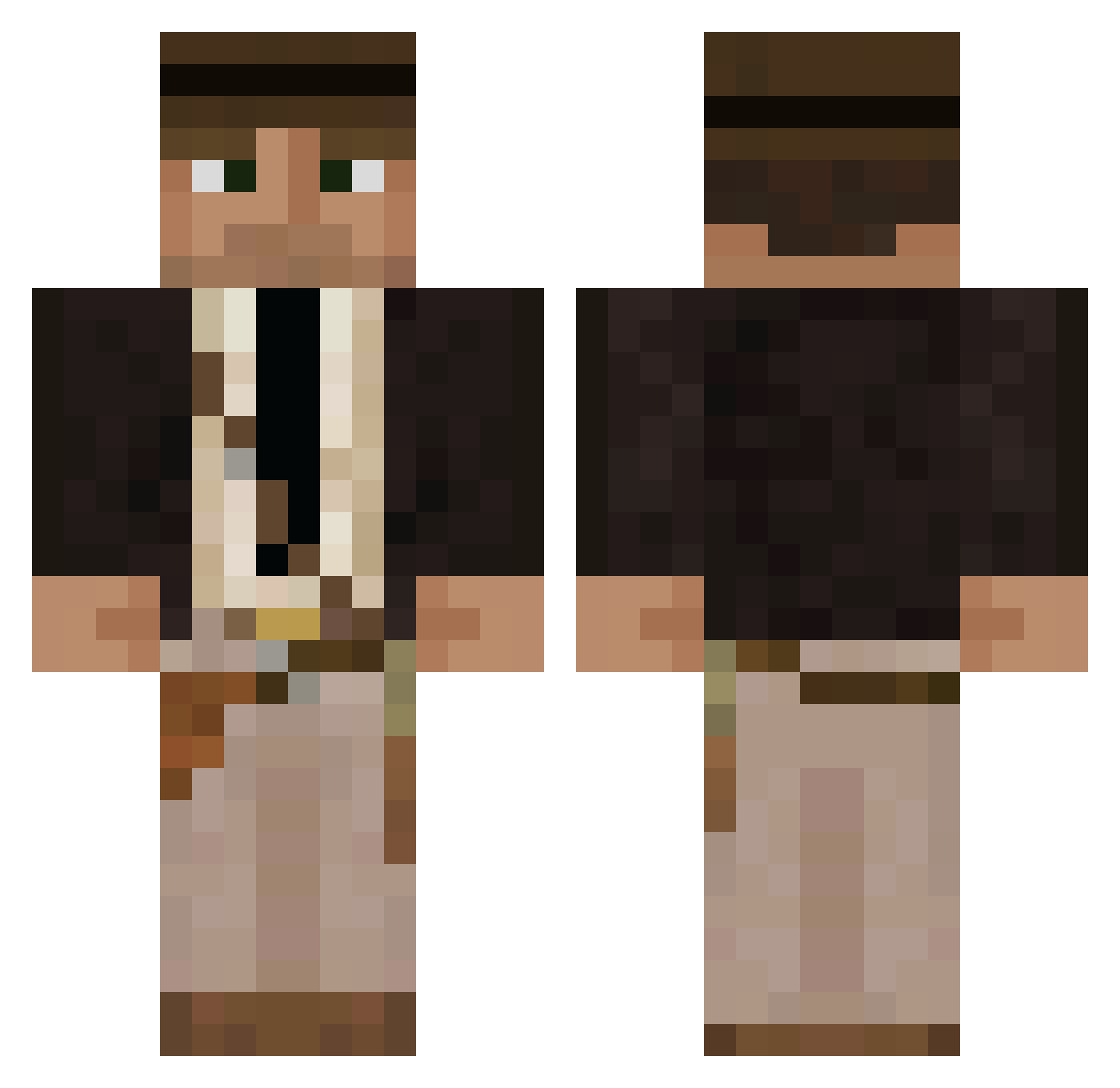 Fuchzia Minecraft skin, front and back view