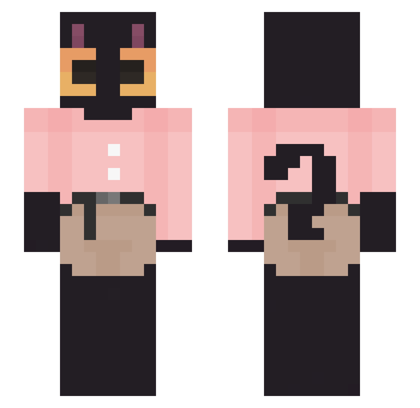 selenkey22 Minecraft skin, front and back view