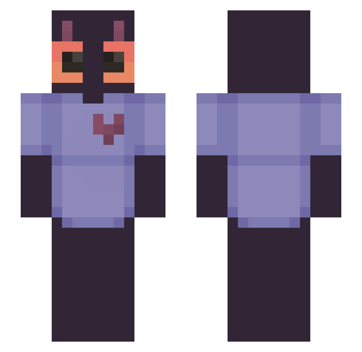 SapphireSylveon Minecraft skin, front and back view