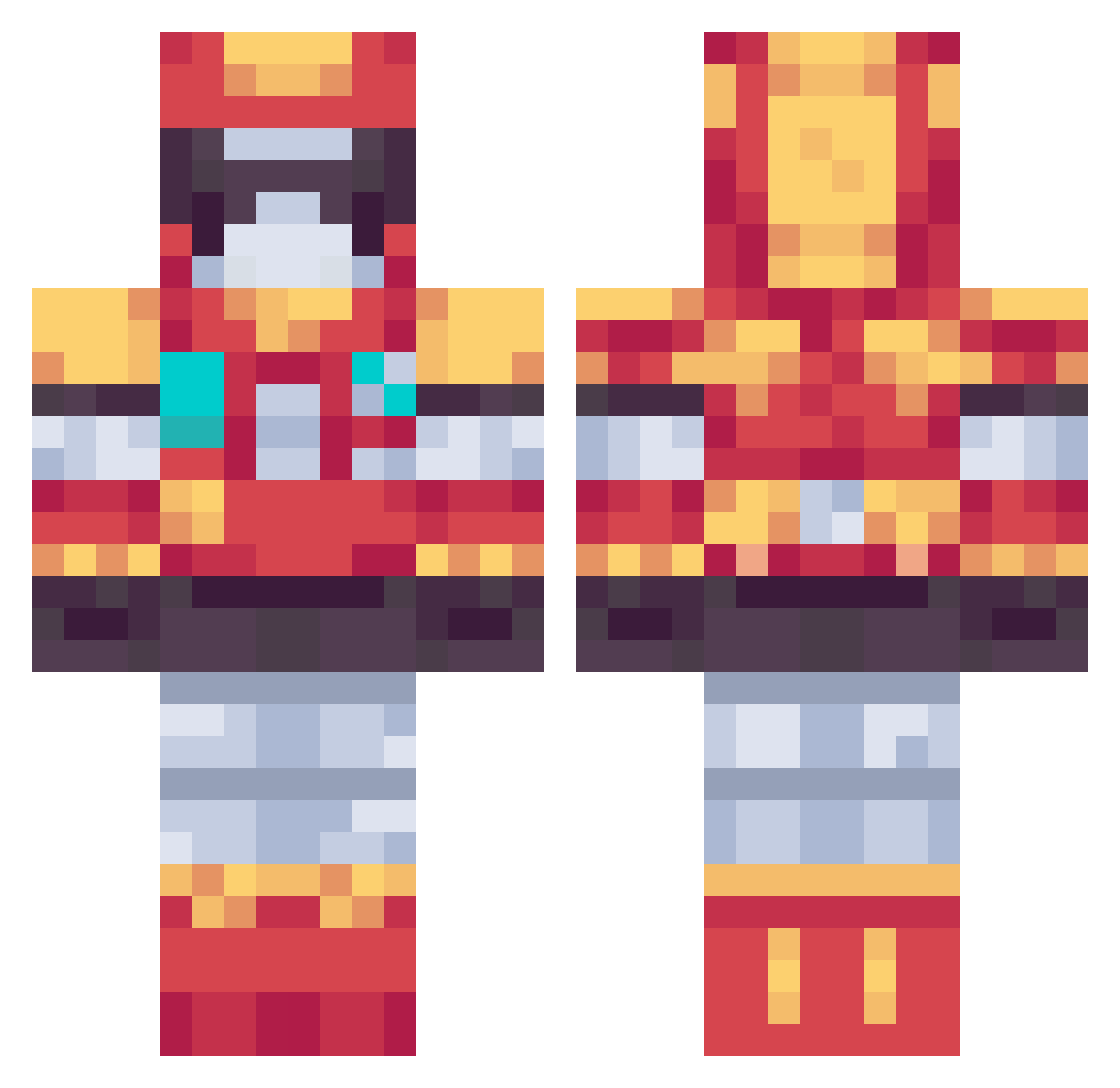 Madarange Minecraft skin, front and back view