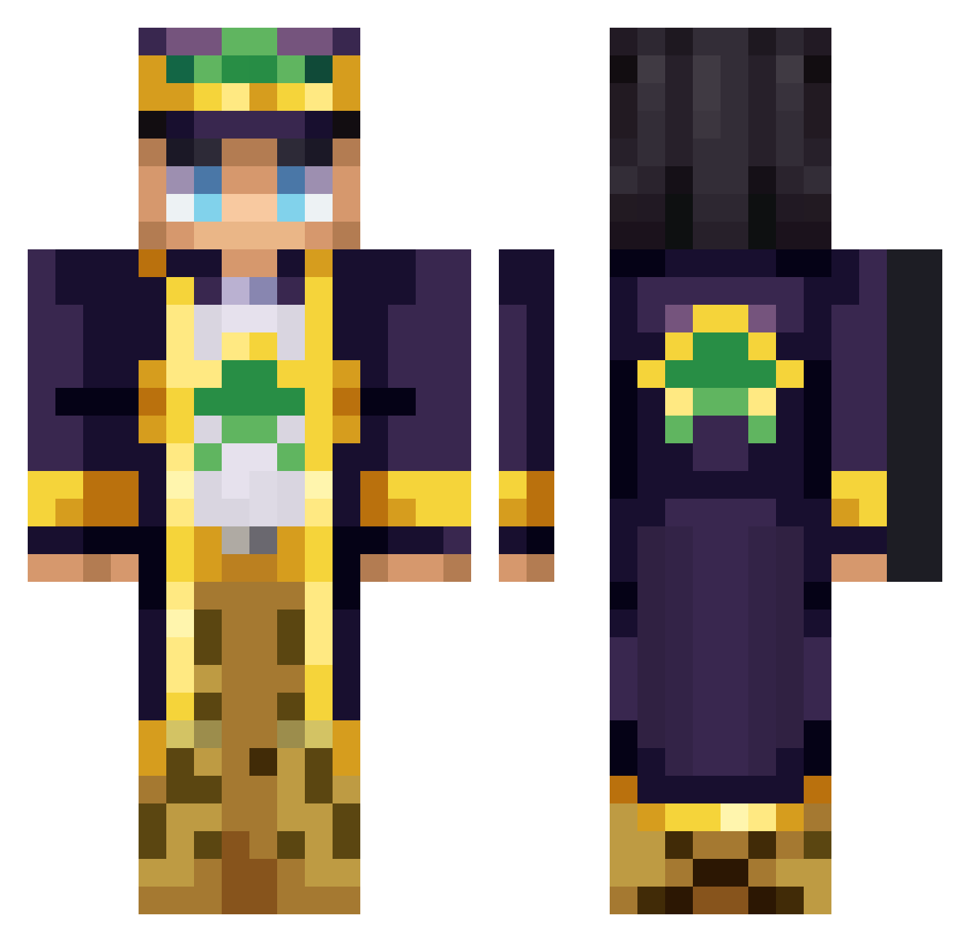 witeczku Minecraft skin, front and back view