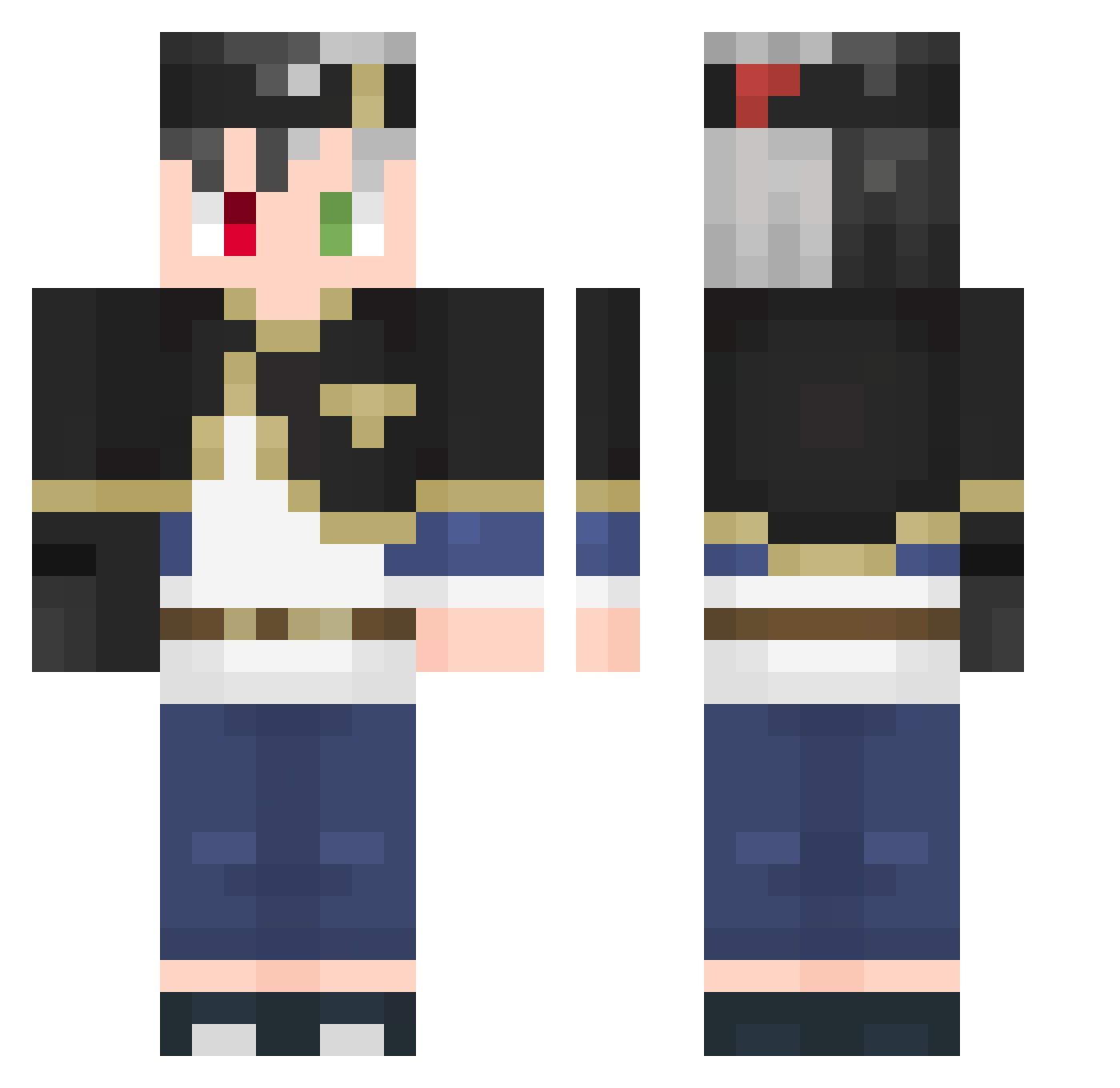 SSoliii Minecraft skin, front and back view
