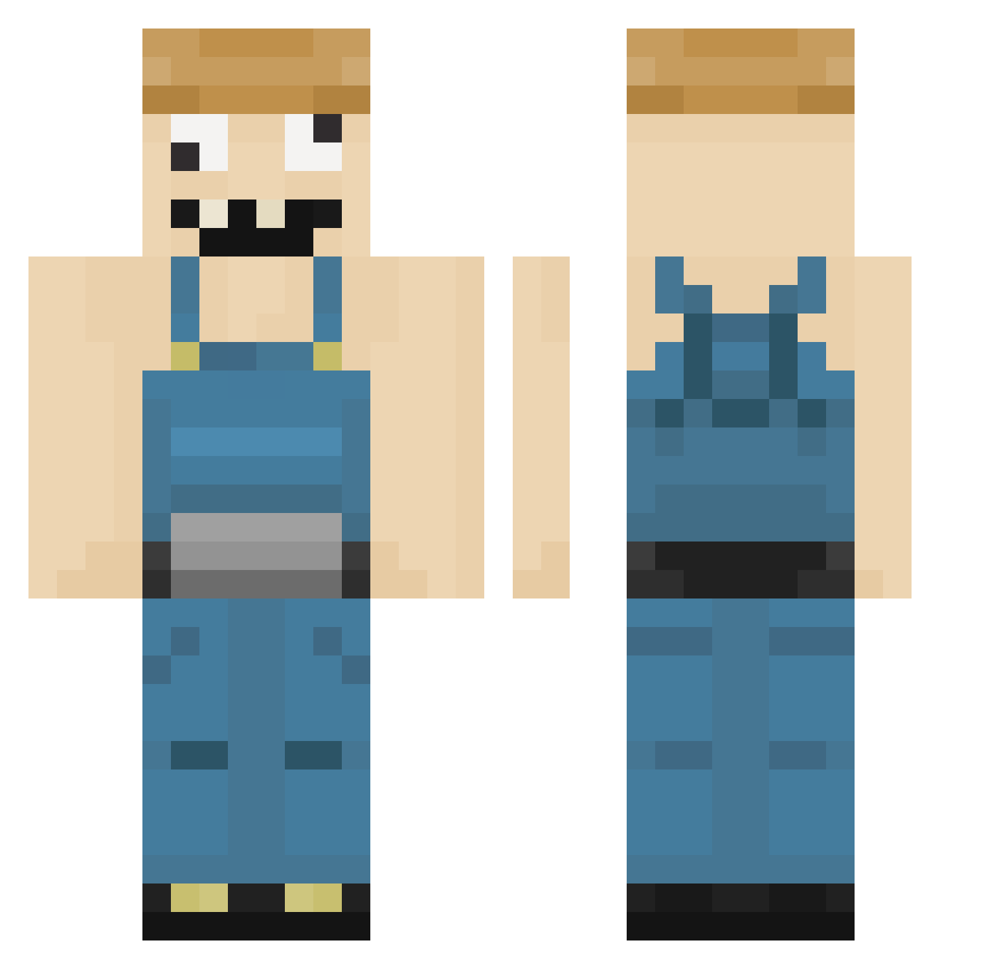 Razuwn Minecraft skin, front and back view