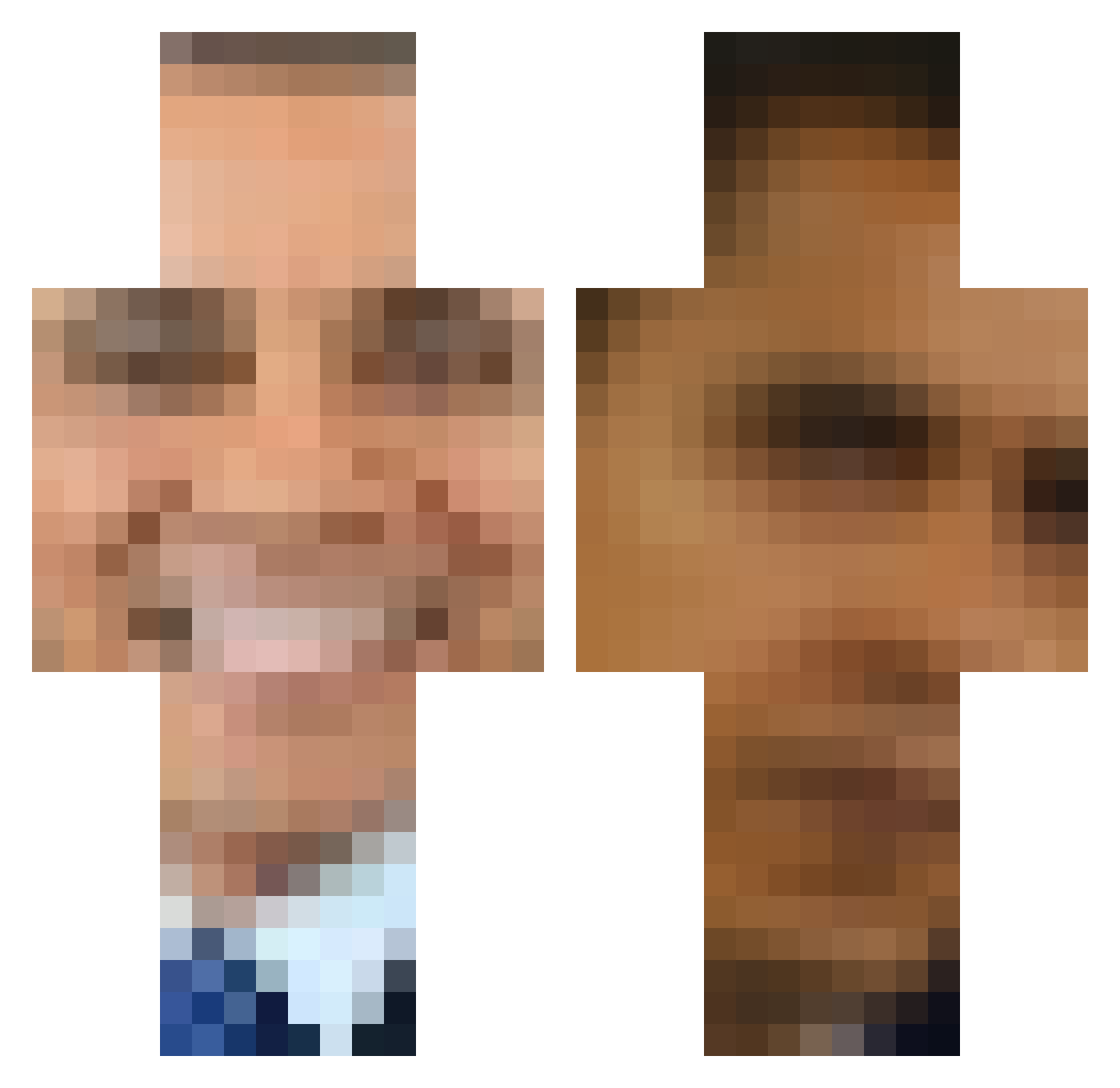 YeetAykurt Minecraft skin, front and back view