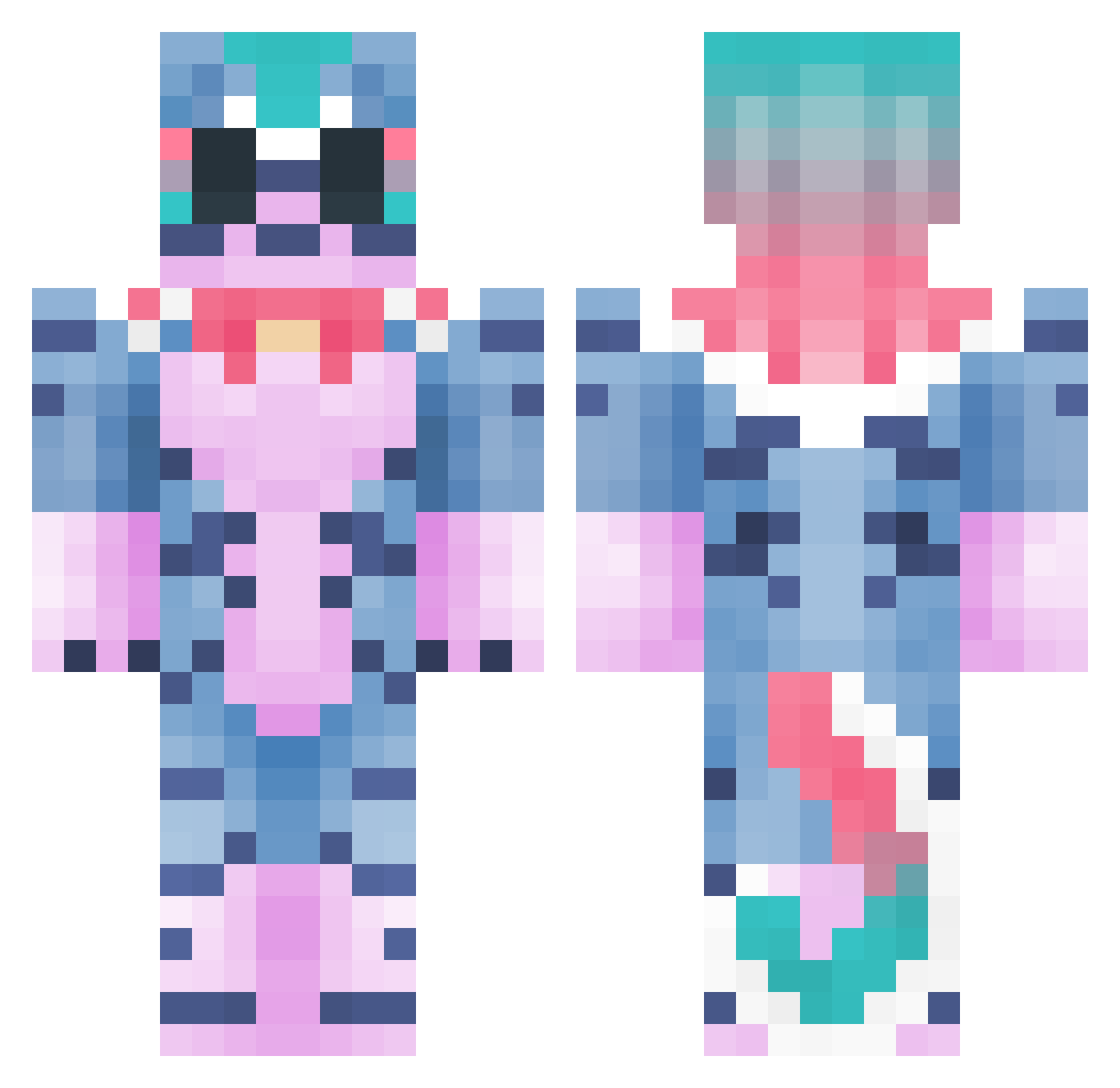 owo_dan Minecraft skin, front and back view