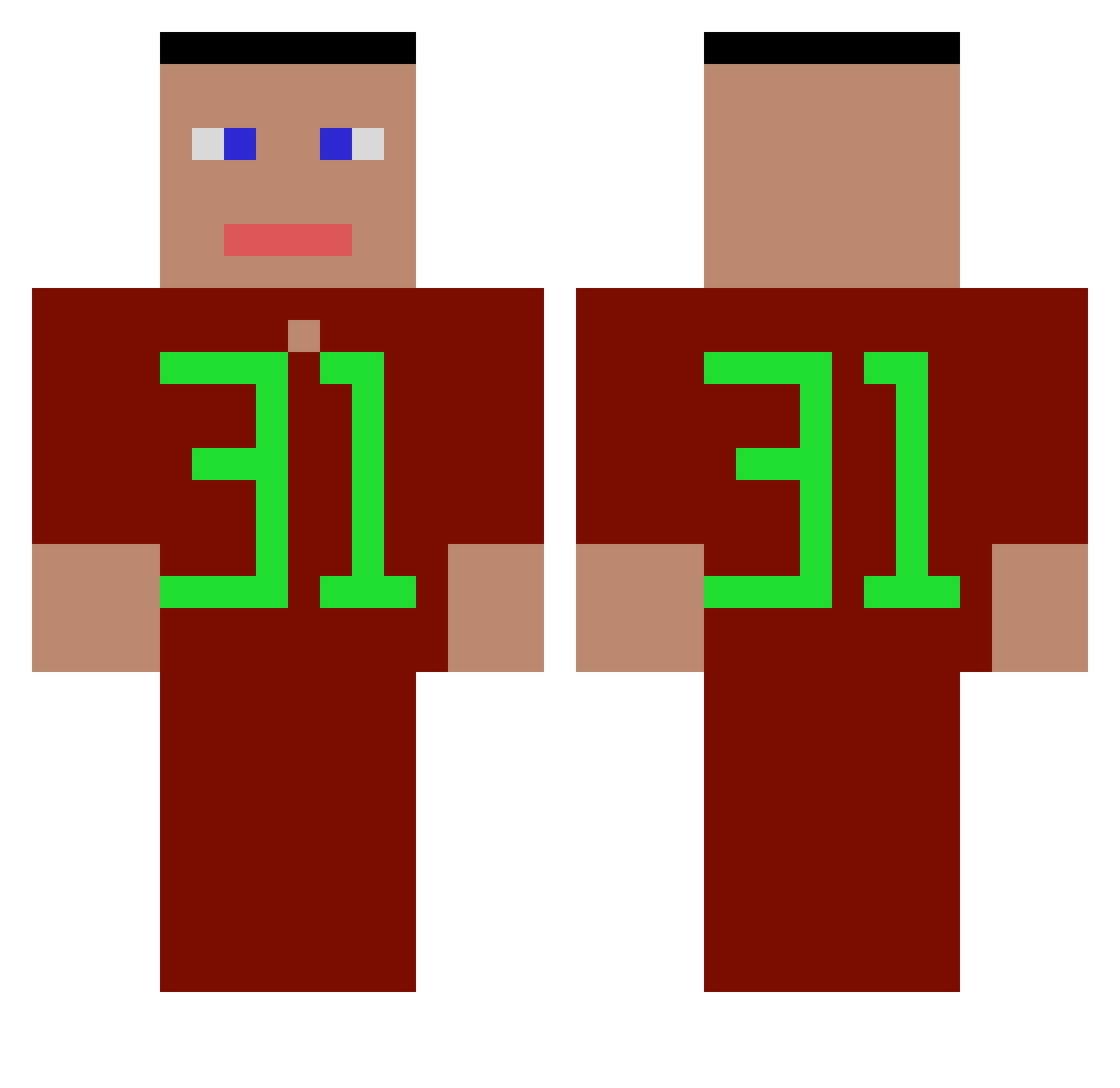Zyix_ Minecraft skin, front and back view