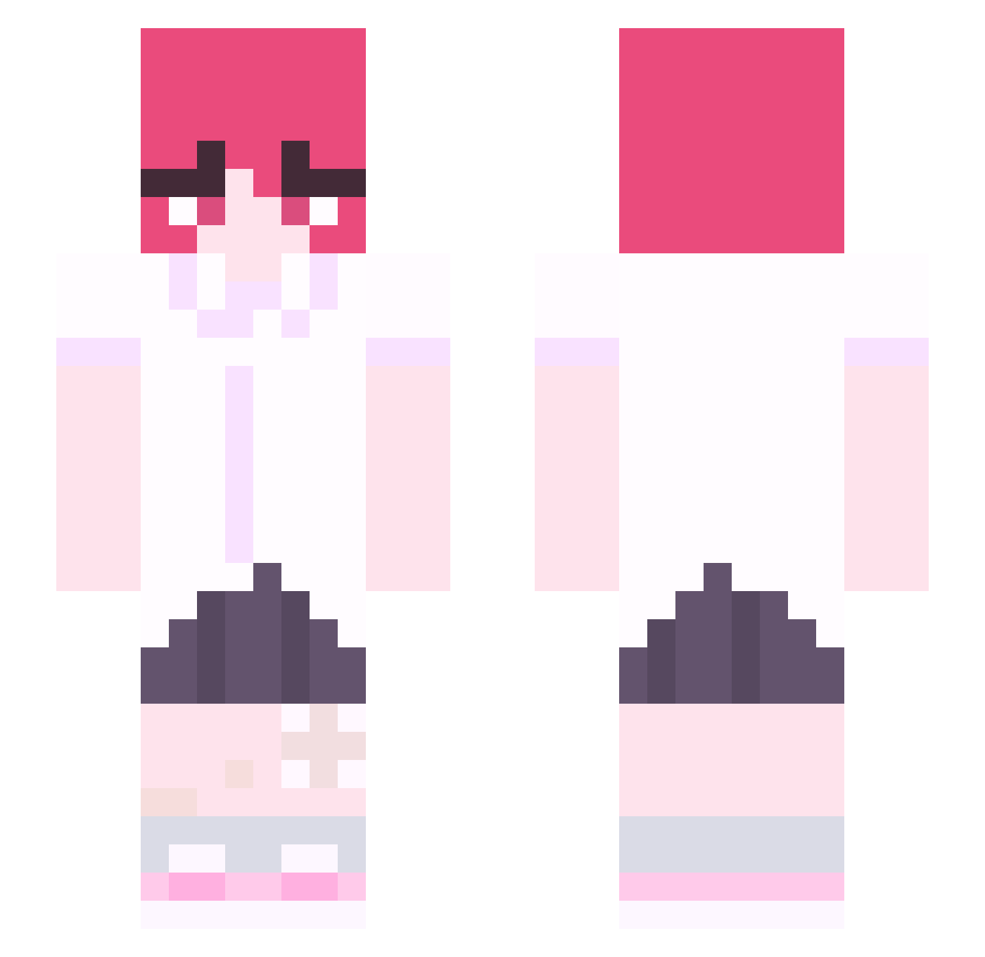 vocavel Minecraft skin, front and back view