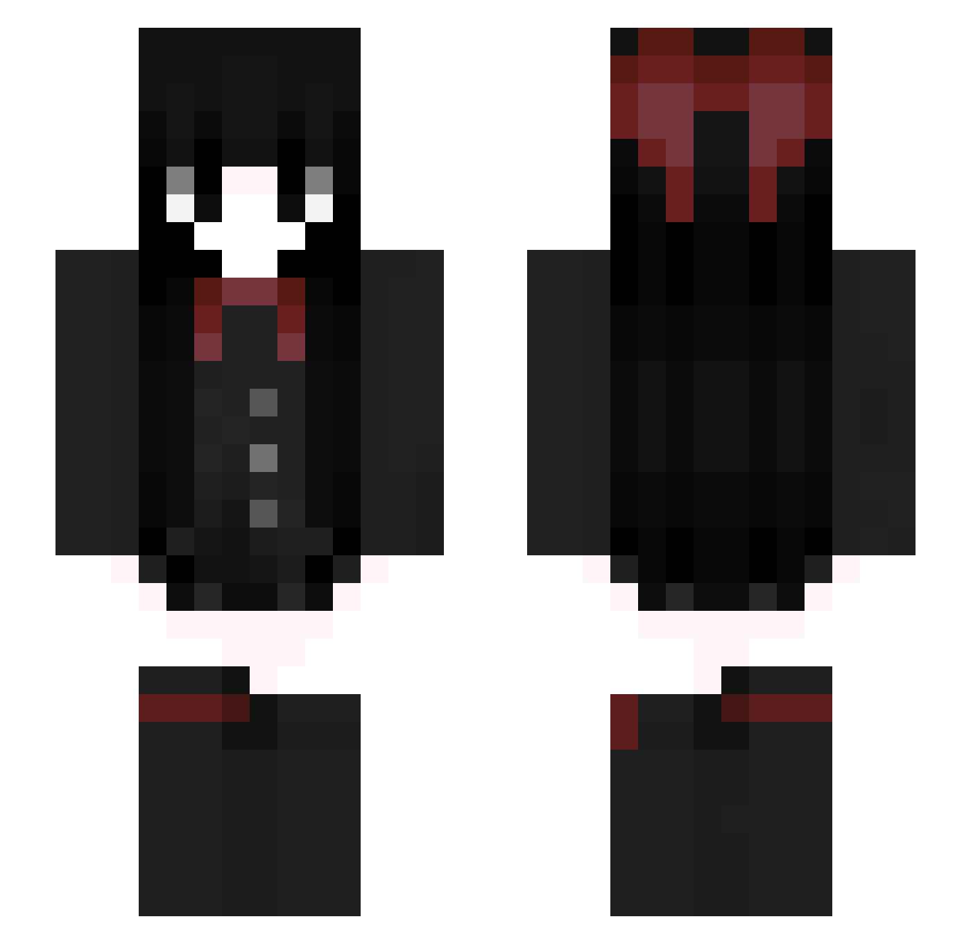 Luciaisabean Minecraft skin, front and back view