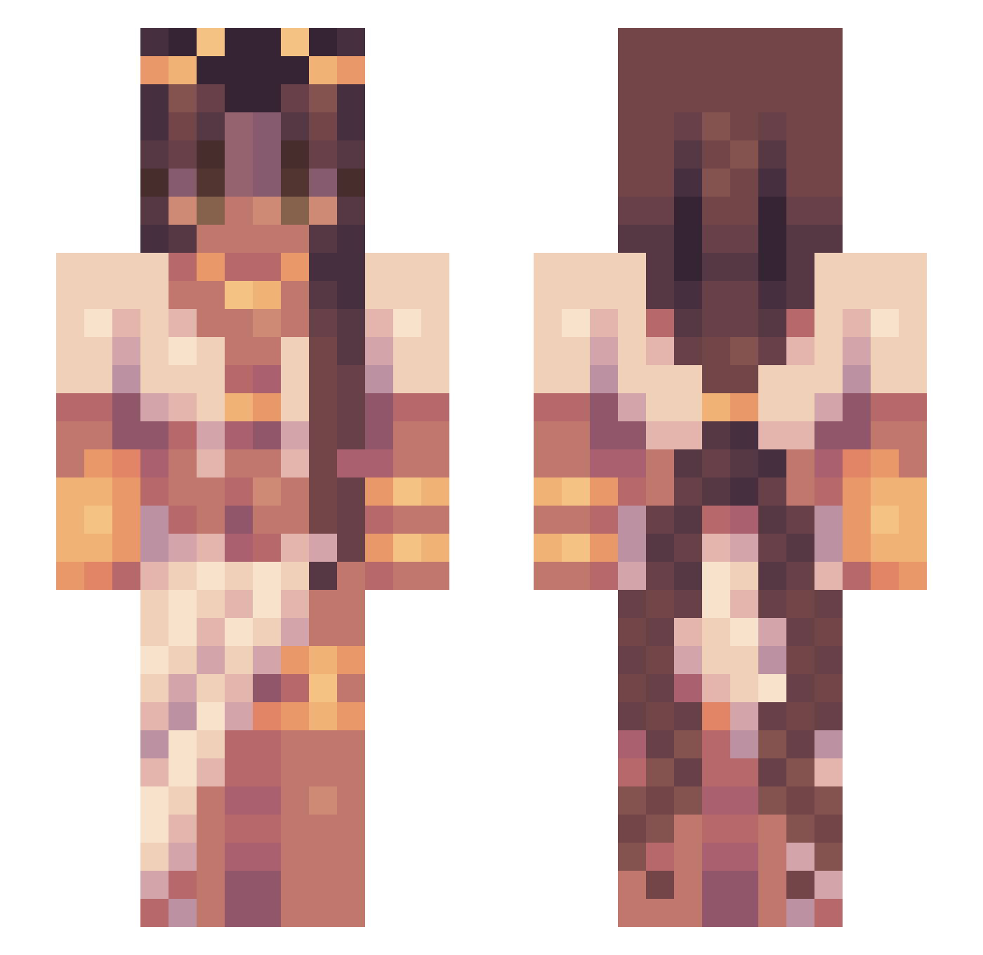 Babypiopio1222 Minecraft skin, front and back view