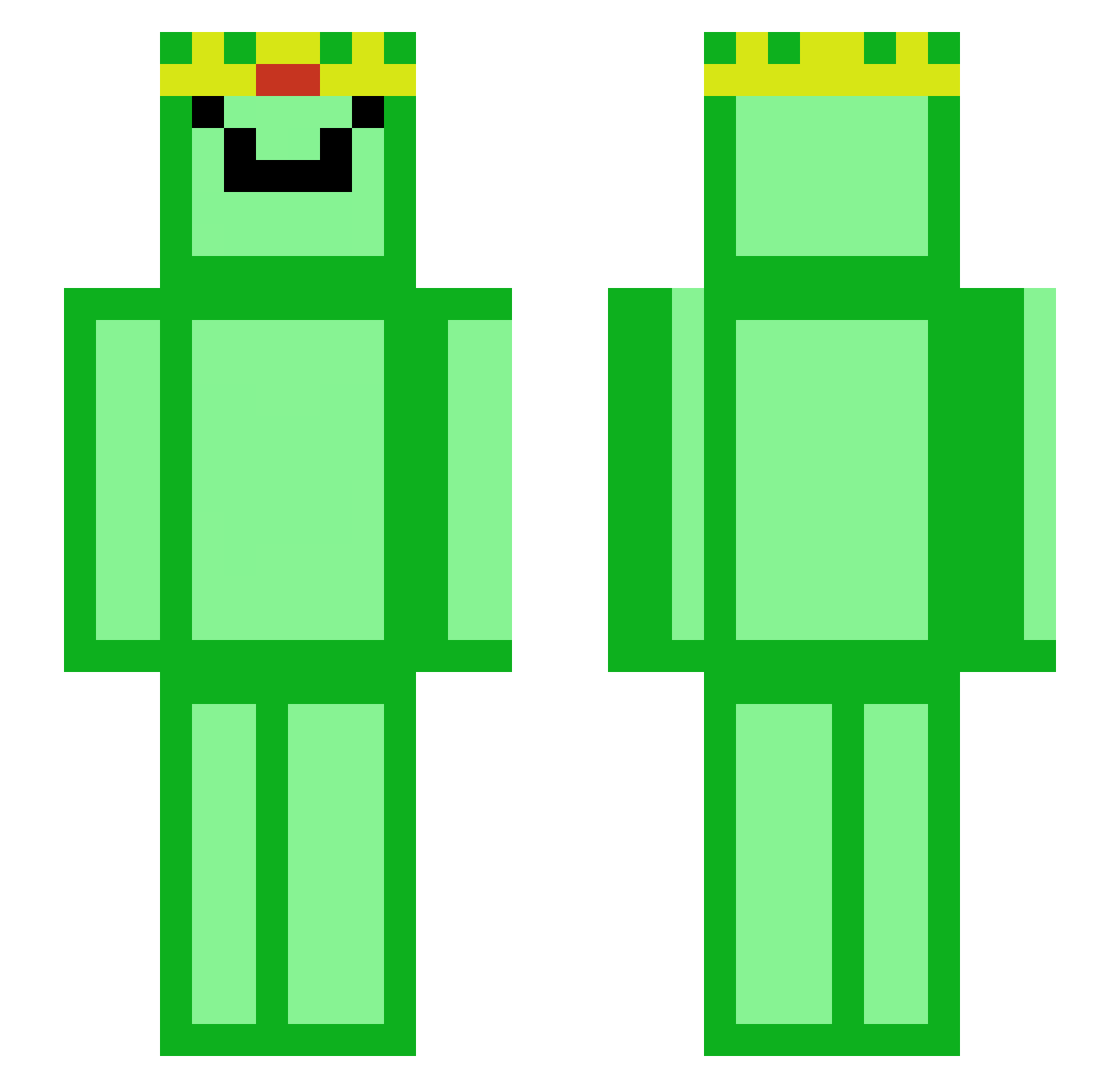 Procutter_sage Minecraft skin, front and back view