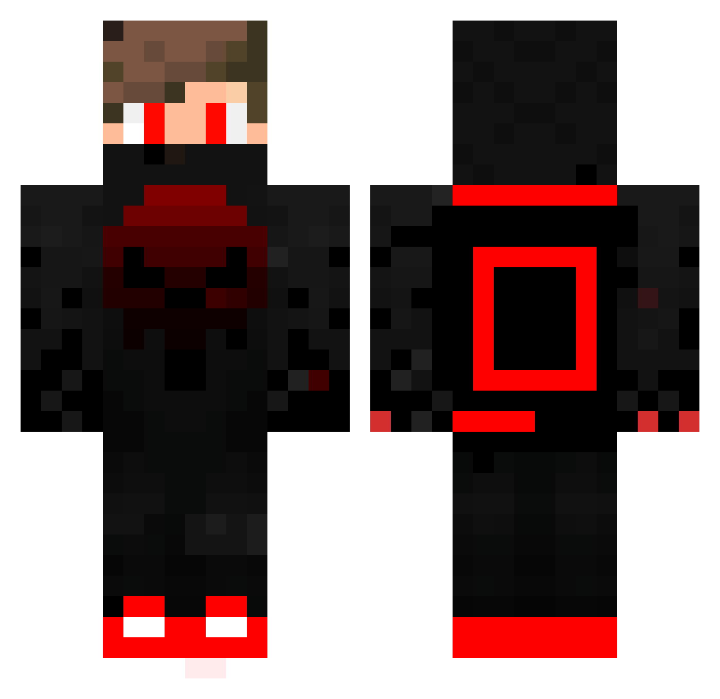 Teufler24 Minecraft skin, front and back view