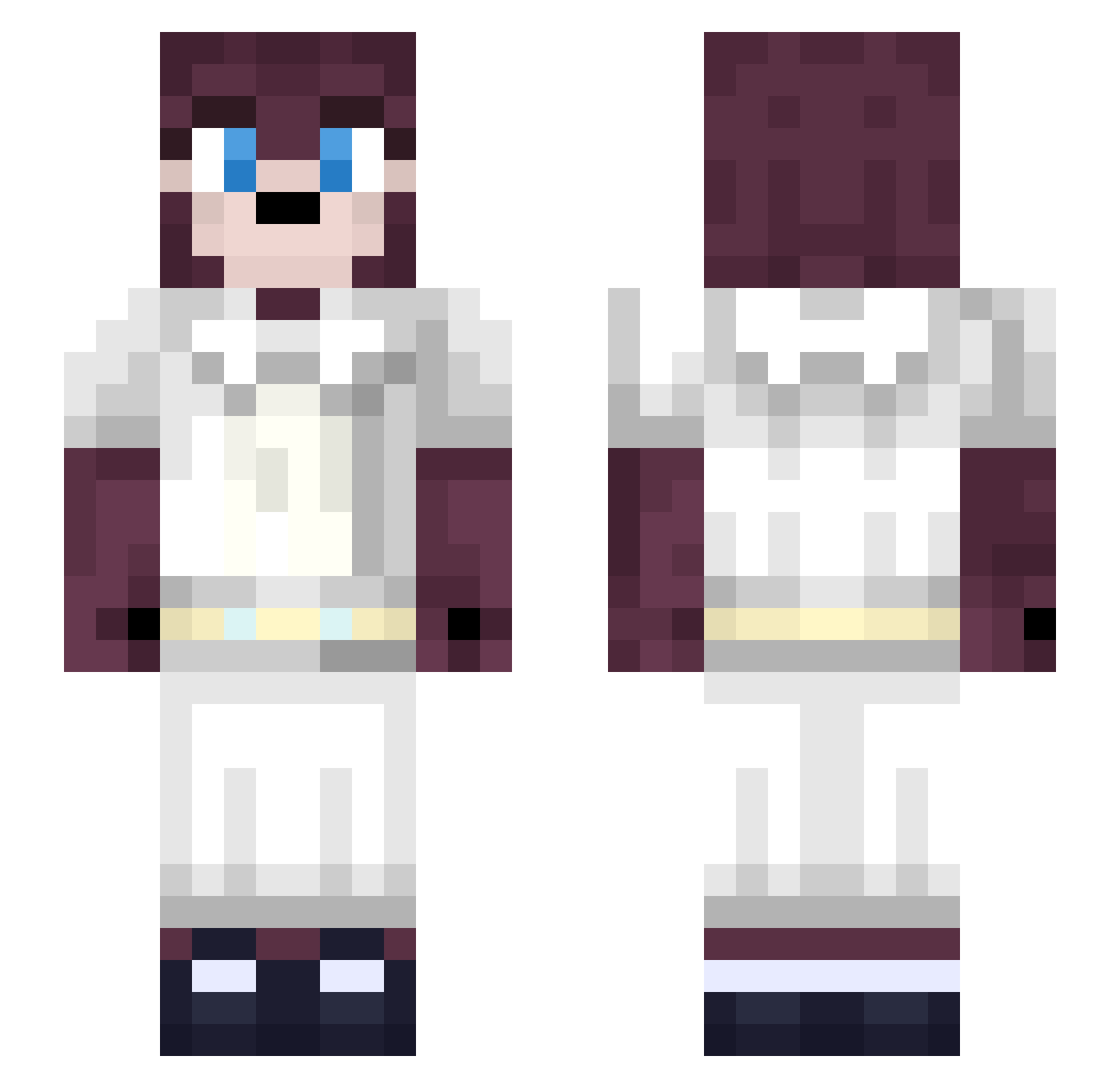 Okron343 Minecraft skin, front and back view